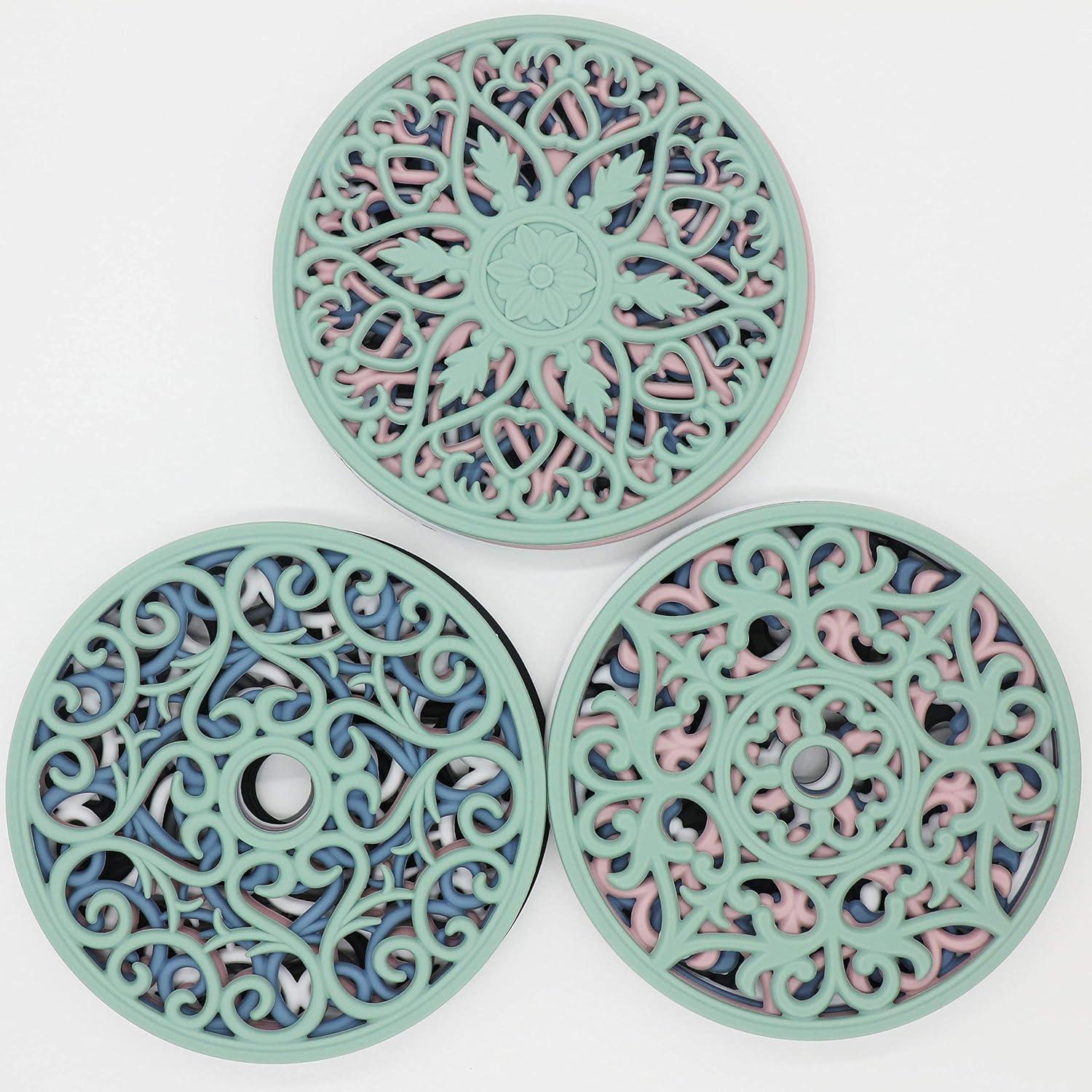 Set de 3 Trivetes de Silicona Smithcraft Blancos Antideslizantes