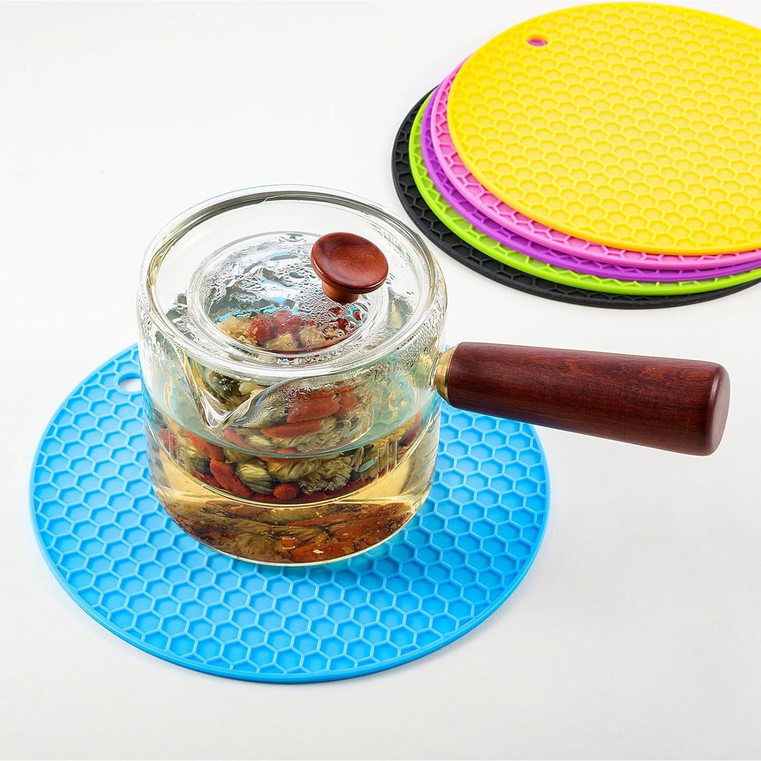 Alfombrillas de Silicona Antideslizantes Boao - 6 Piezas 18x18 cm