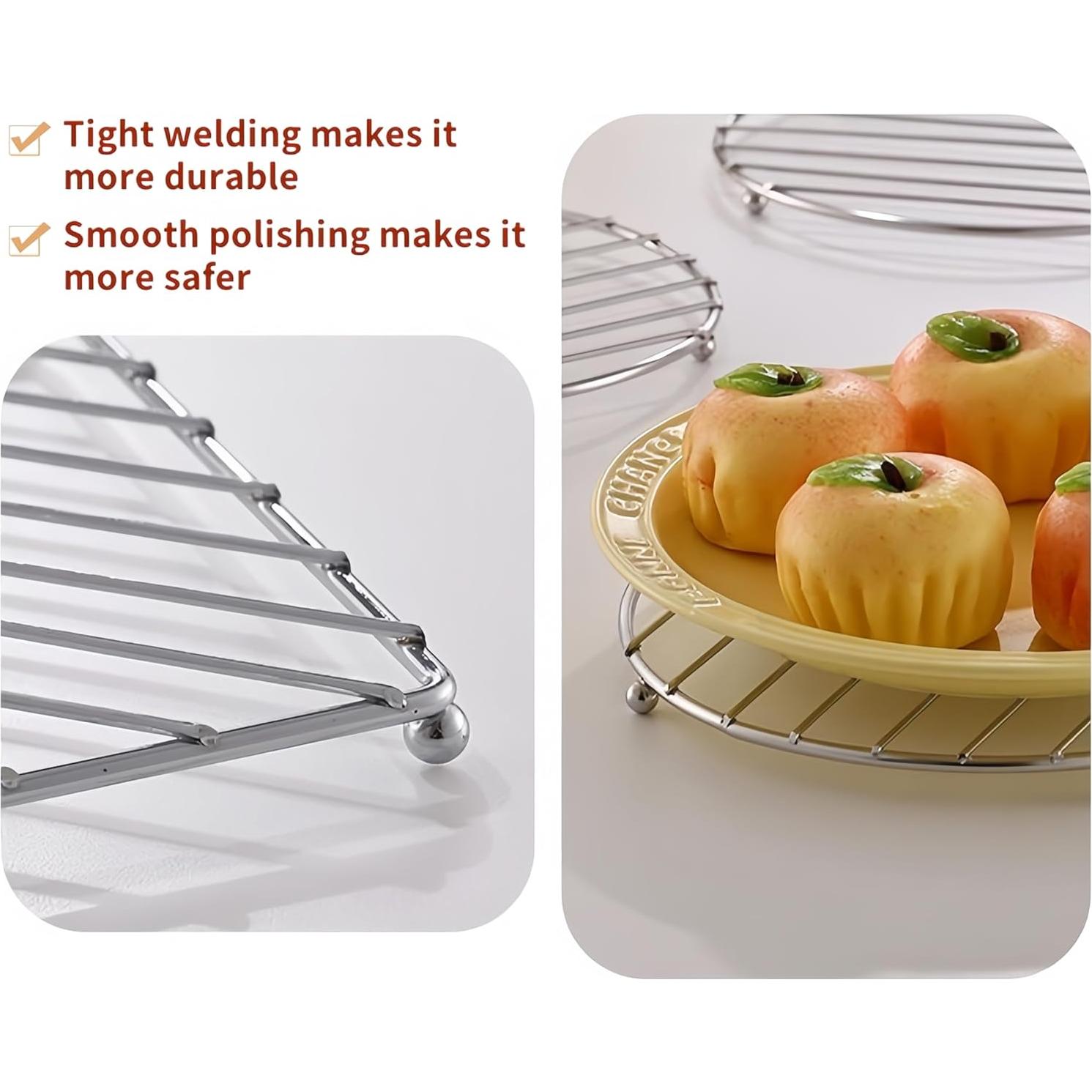 Juego de 3 Trivetes de Acero Inoxidable OCCO.KING - Resistente al Calor