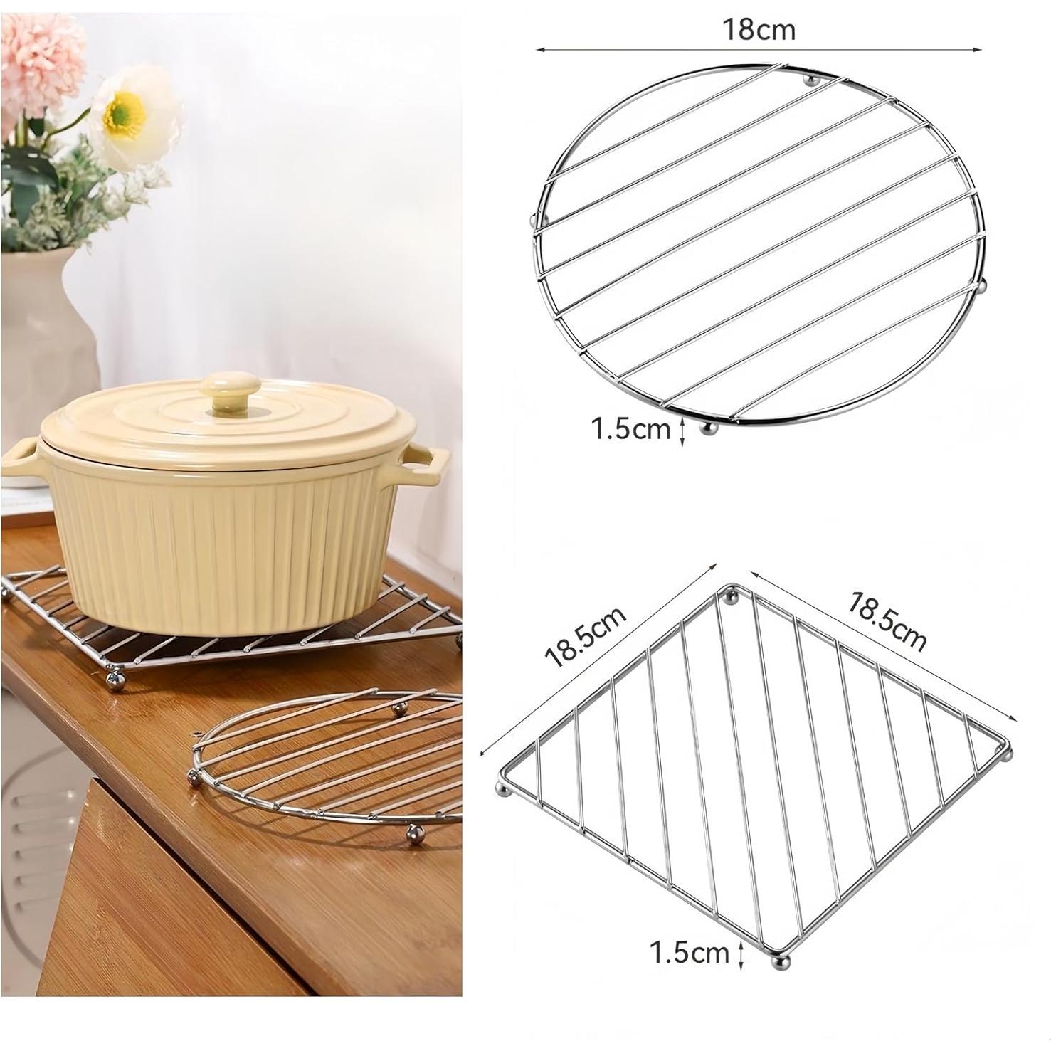 Juego de 3 Trivetes de Acero Inoxidable OCCO.KING - Resistente al Calor