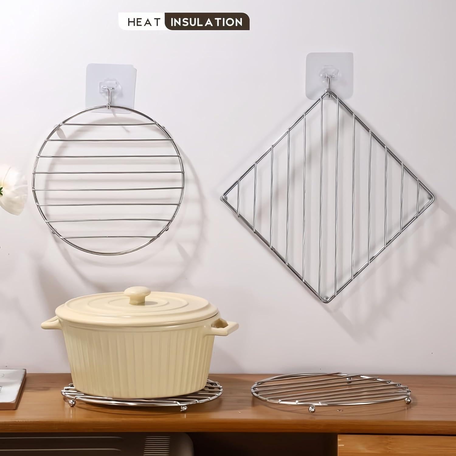 Juego de 3 Trivetes de Acero Inoxidable OCCO.KING - Resistente al Calor