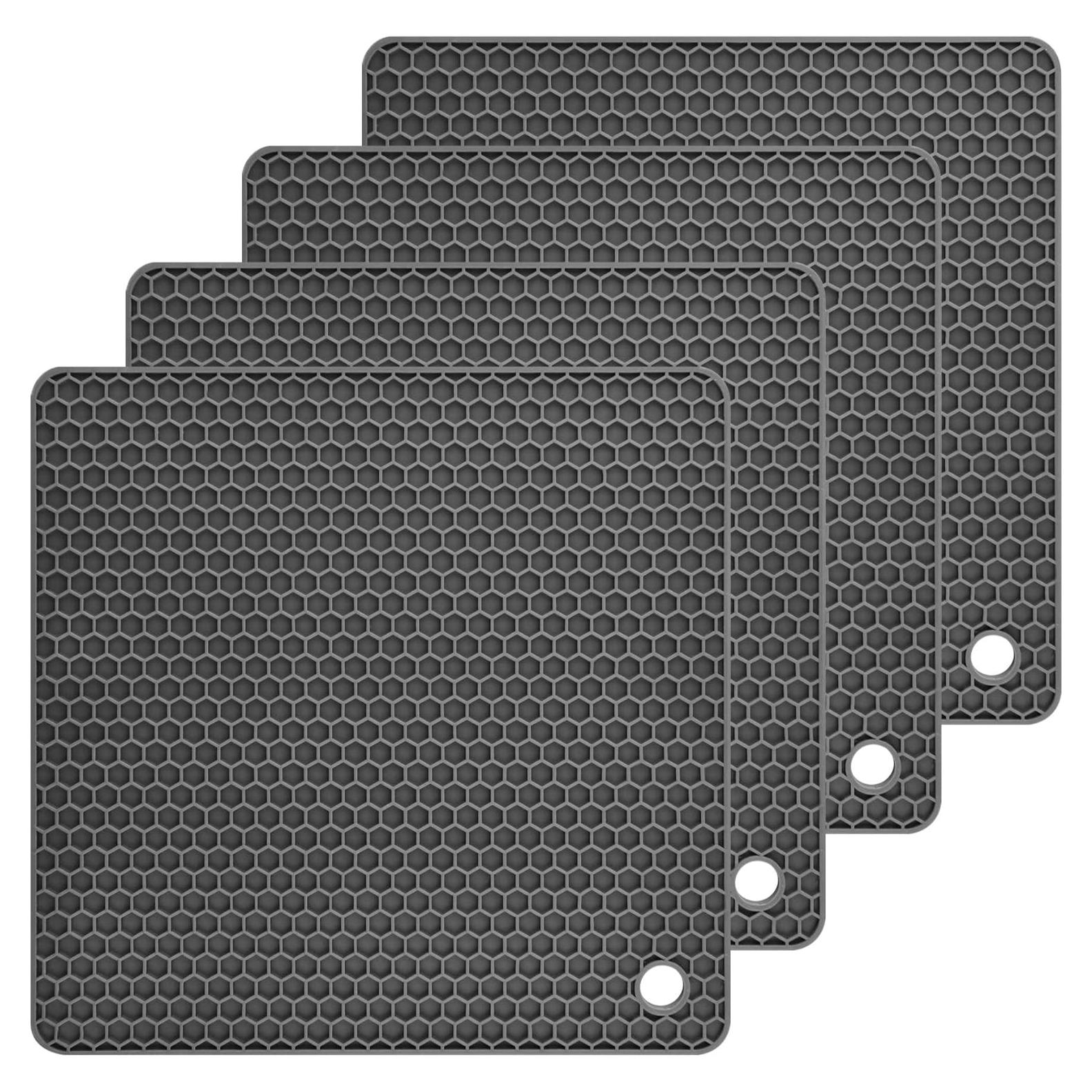 Trivetes de Silicona Nstezrne Set 4 Gris Oscuro Antideslizantes