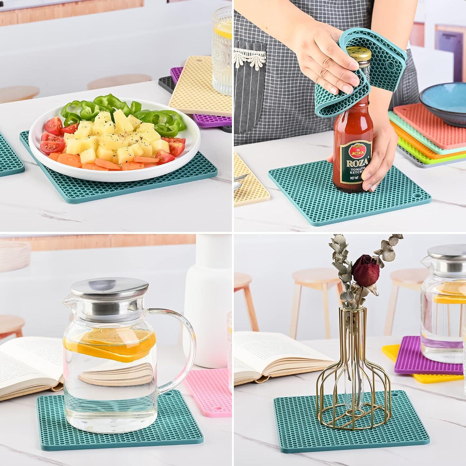 Trivetes de Silicona Nstezrne Set 4 Gris Oscuro Antideslizantes