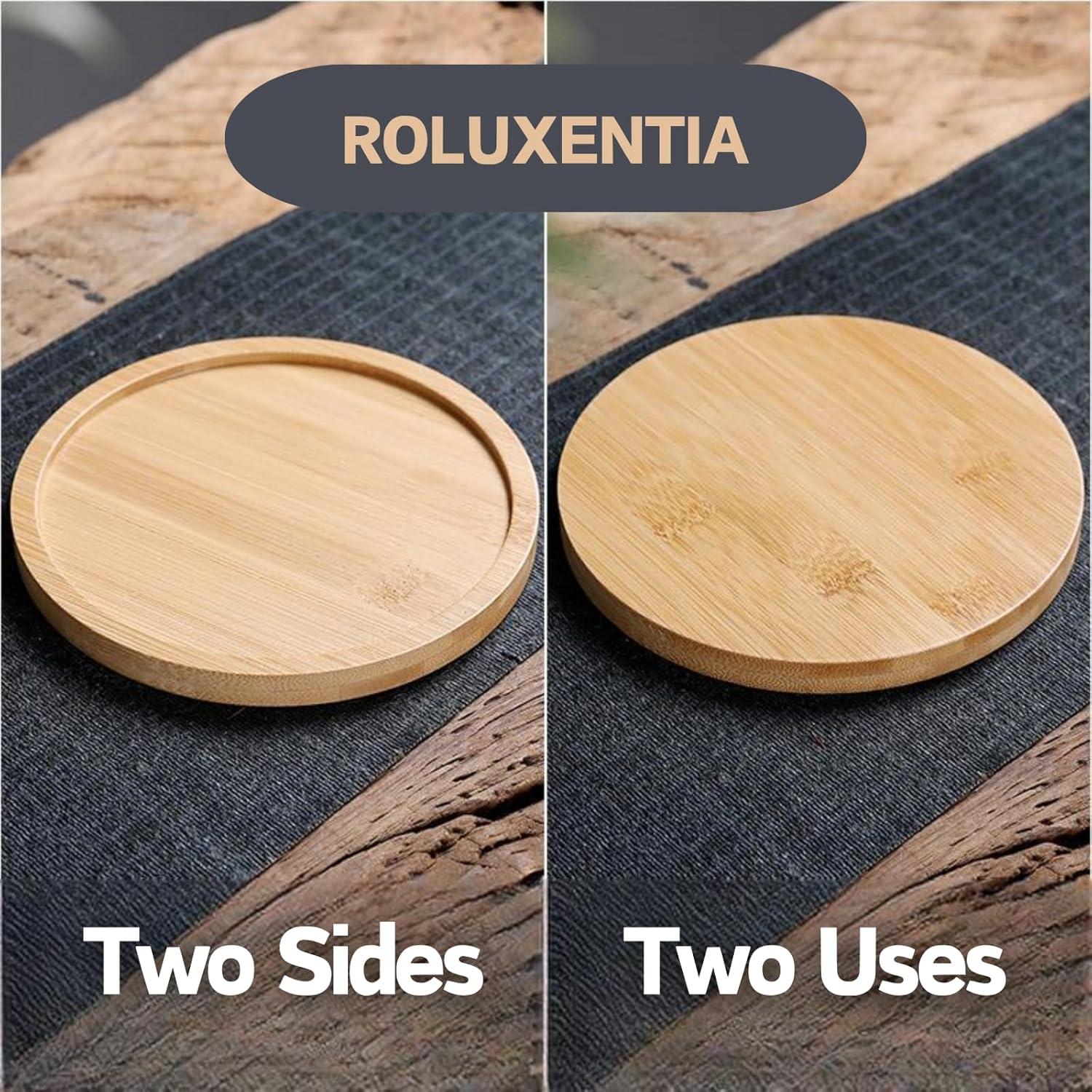 Salvamanteles de Bambú ROLUXENTIA 4 Pcs 15.5 cm Redondos