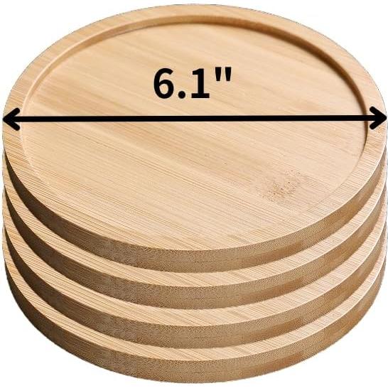 Salvamanteles de Bambú ROLUXENTIA 4 Pcs 15.5 cm Redondos