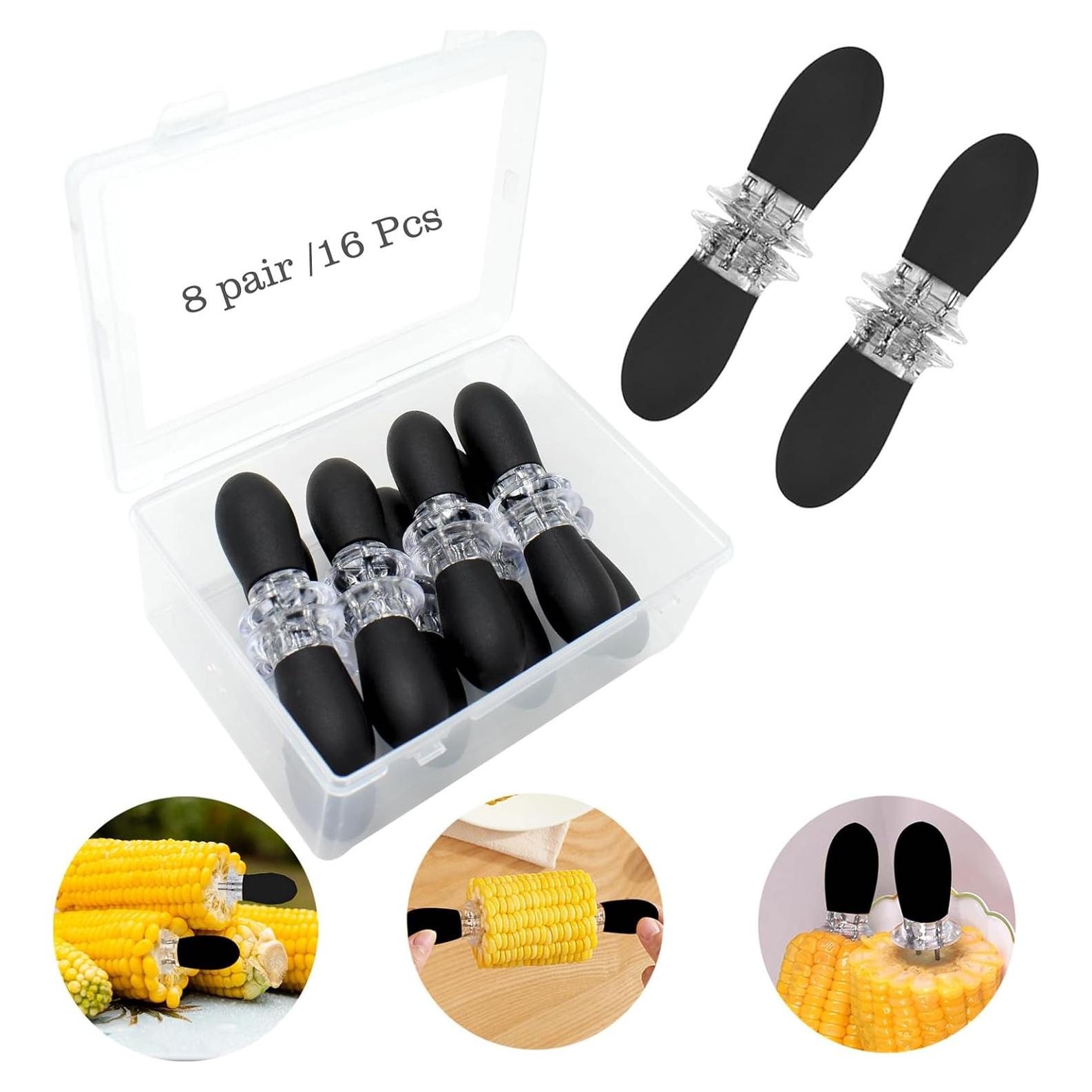 Soportes de Maíz PEOUWNES - 16 Piezas de Acero Inoxidable