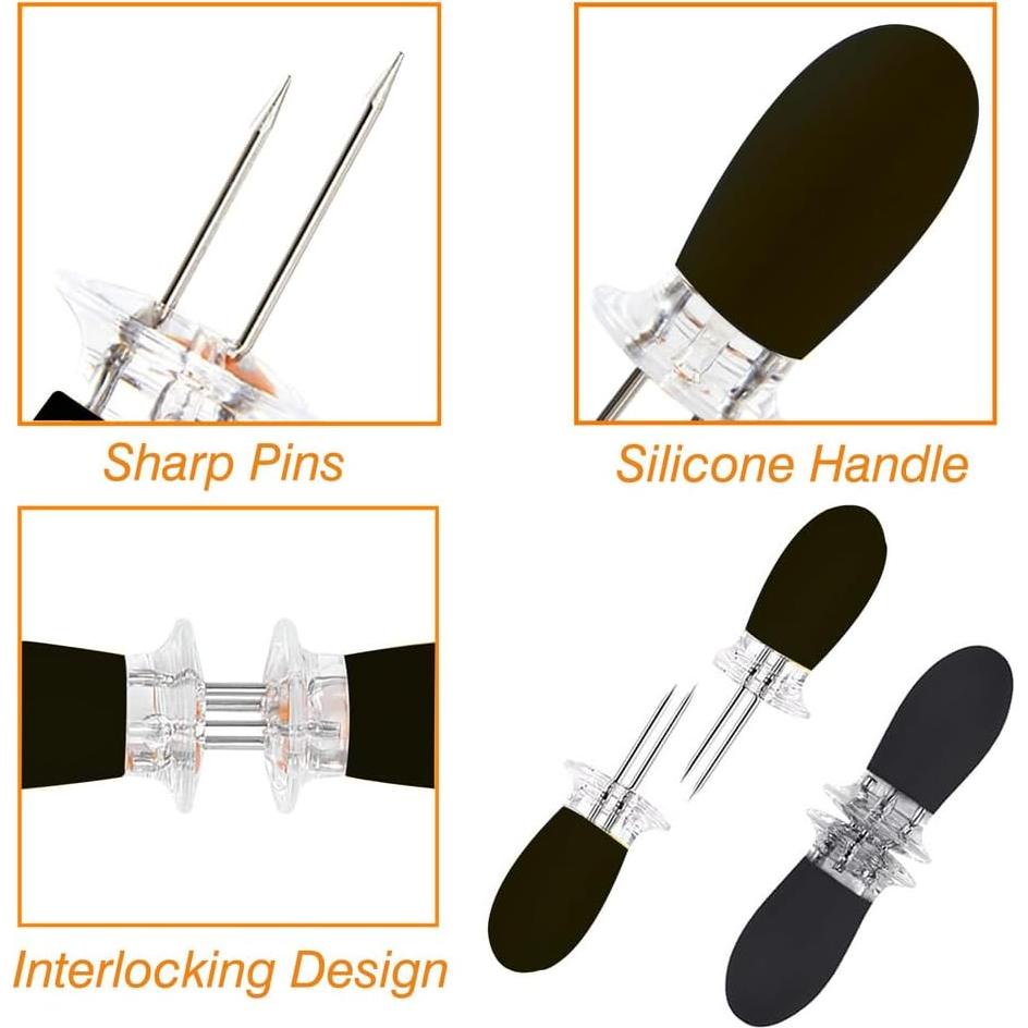 Soportes de Maíz PEOUWNES - 16 Piezas de Acero Inoxidable