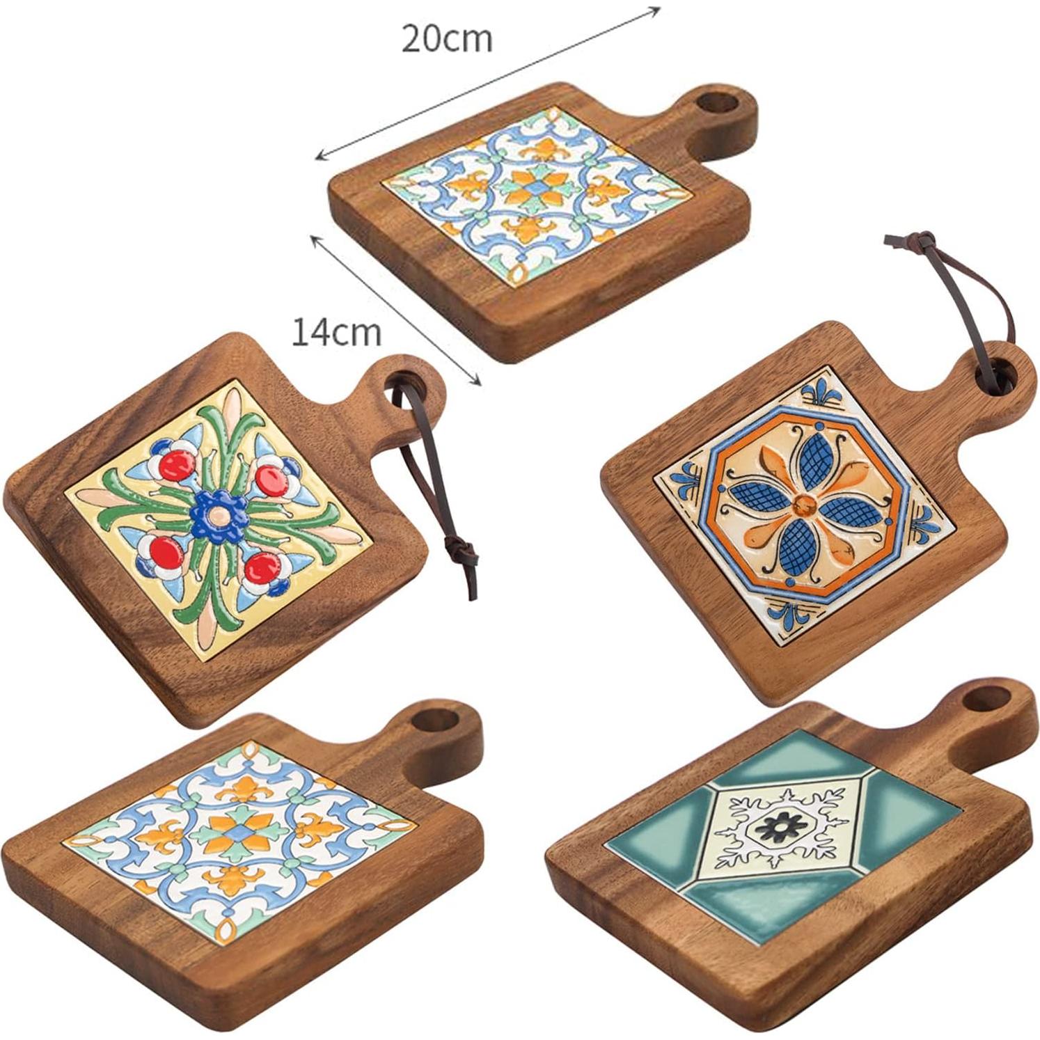 Alfombrilla Antiescaldante de Madera y Cerámica YQQKIRA520 20x14cm