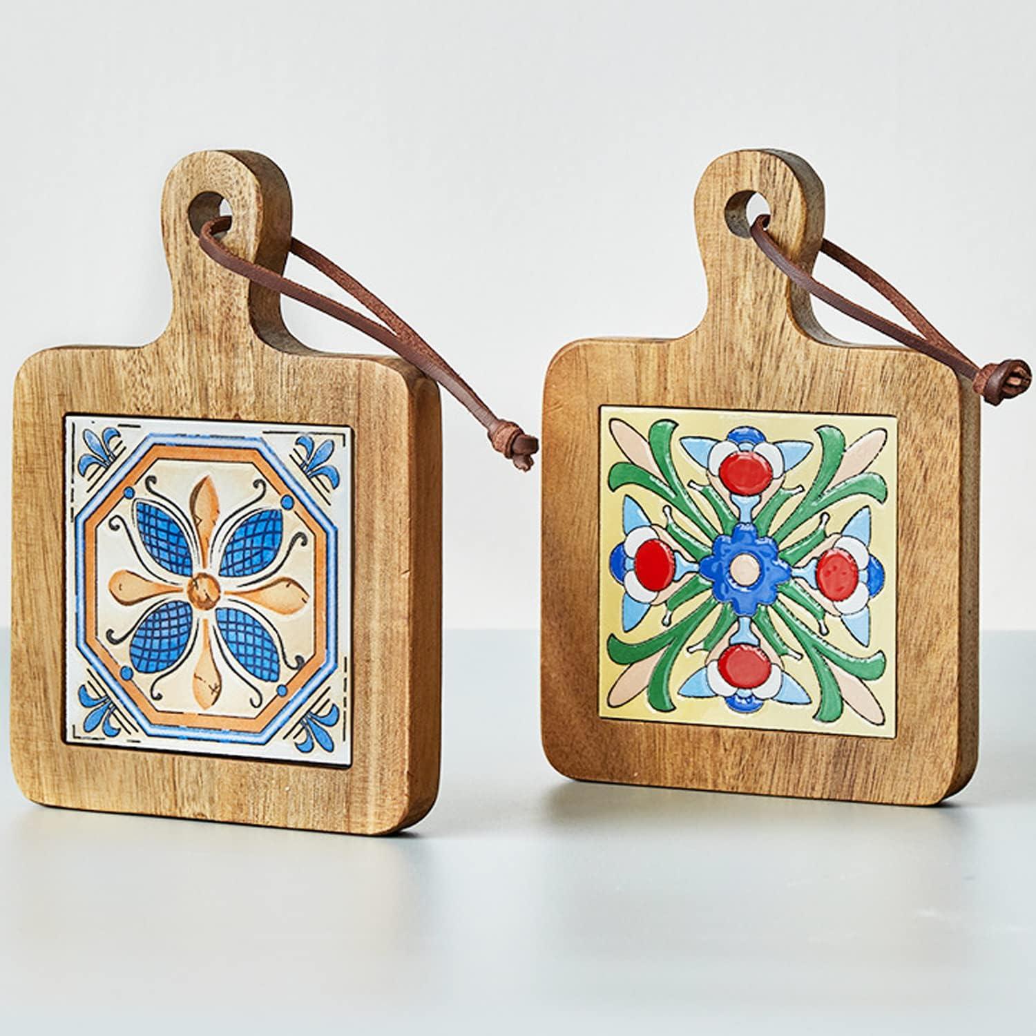 Alfombrilla Antiescaldante de Madera y Cerámica YQQKIRA520 20x14cm