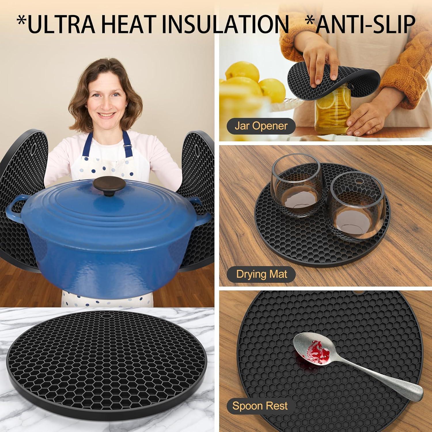 Trivetes de Silicona AUPTIM 8mm Set de 5 - Negro