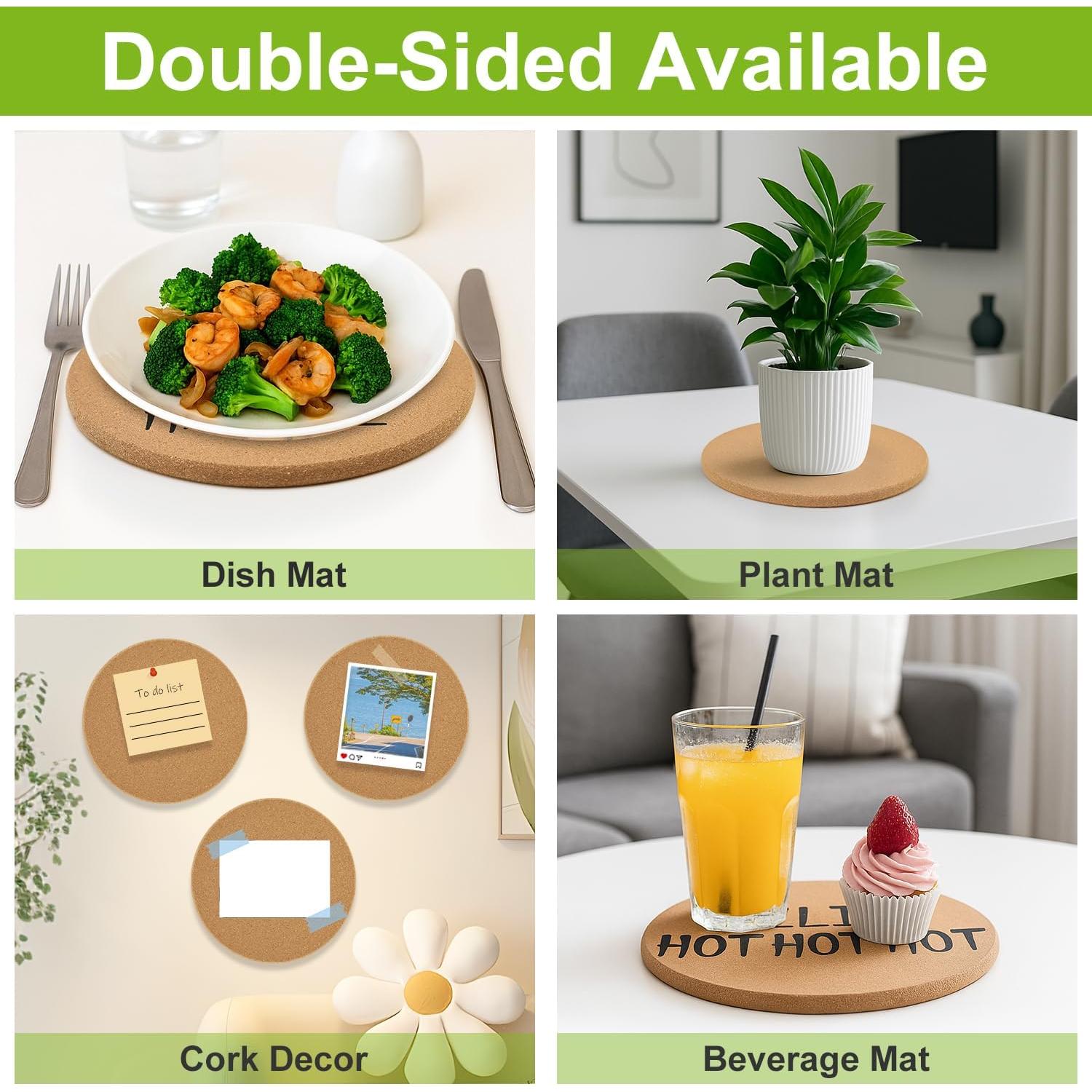 Juego de 4 Trivetes de Corcho Renawe Redondos 19.05 cm