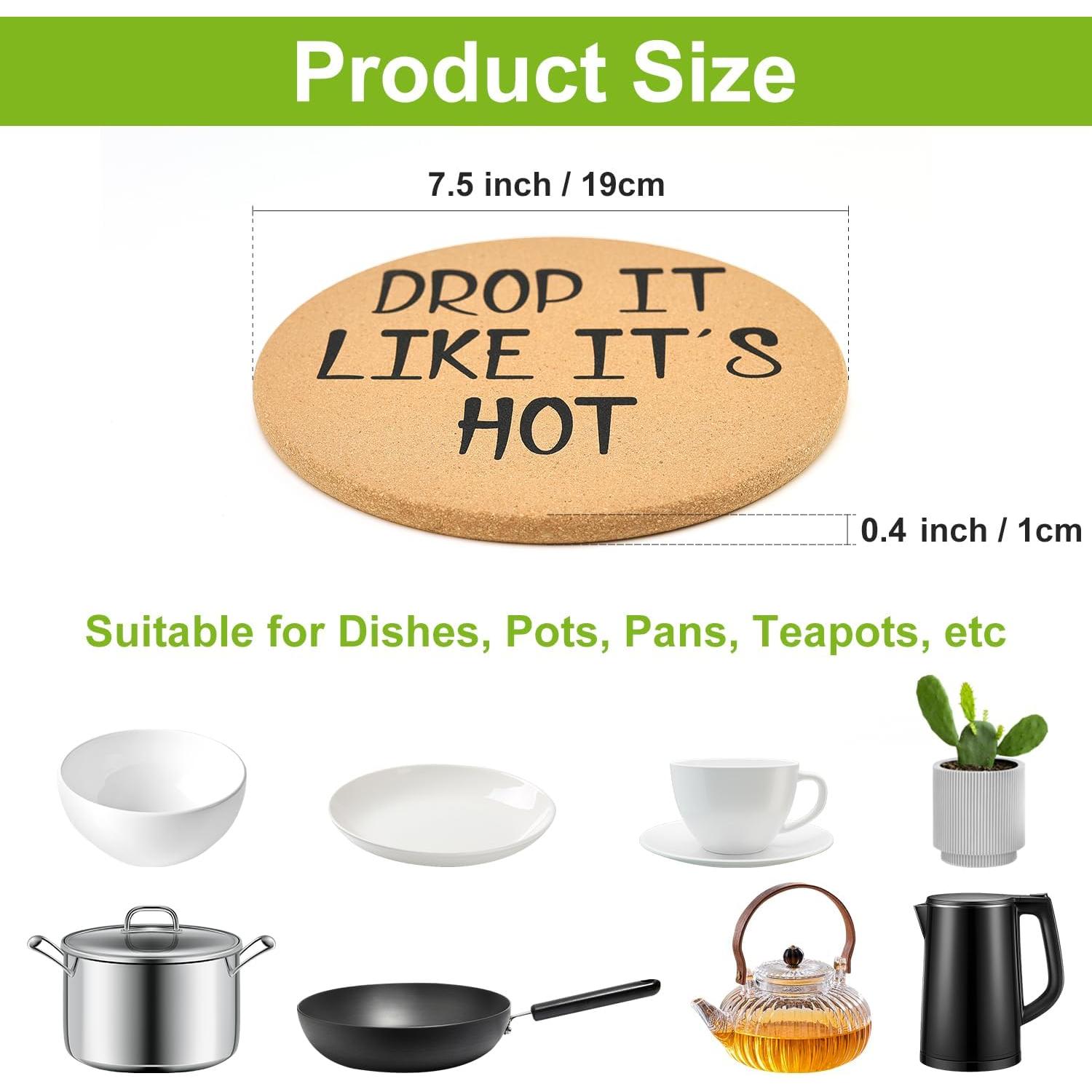 Juego de 4 Trivetes de Corcho Renawe Redondos 19.05 cm