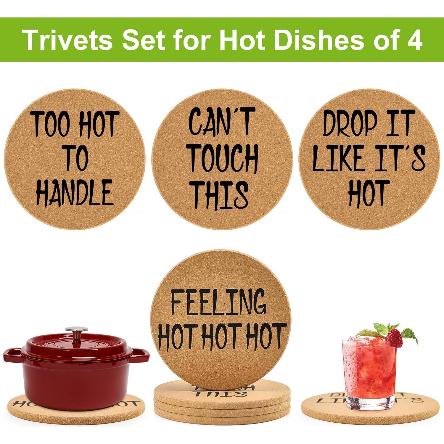 Juego de 4 Trivetes de Corcho Renawe Redondos 19.05 cm