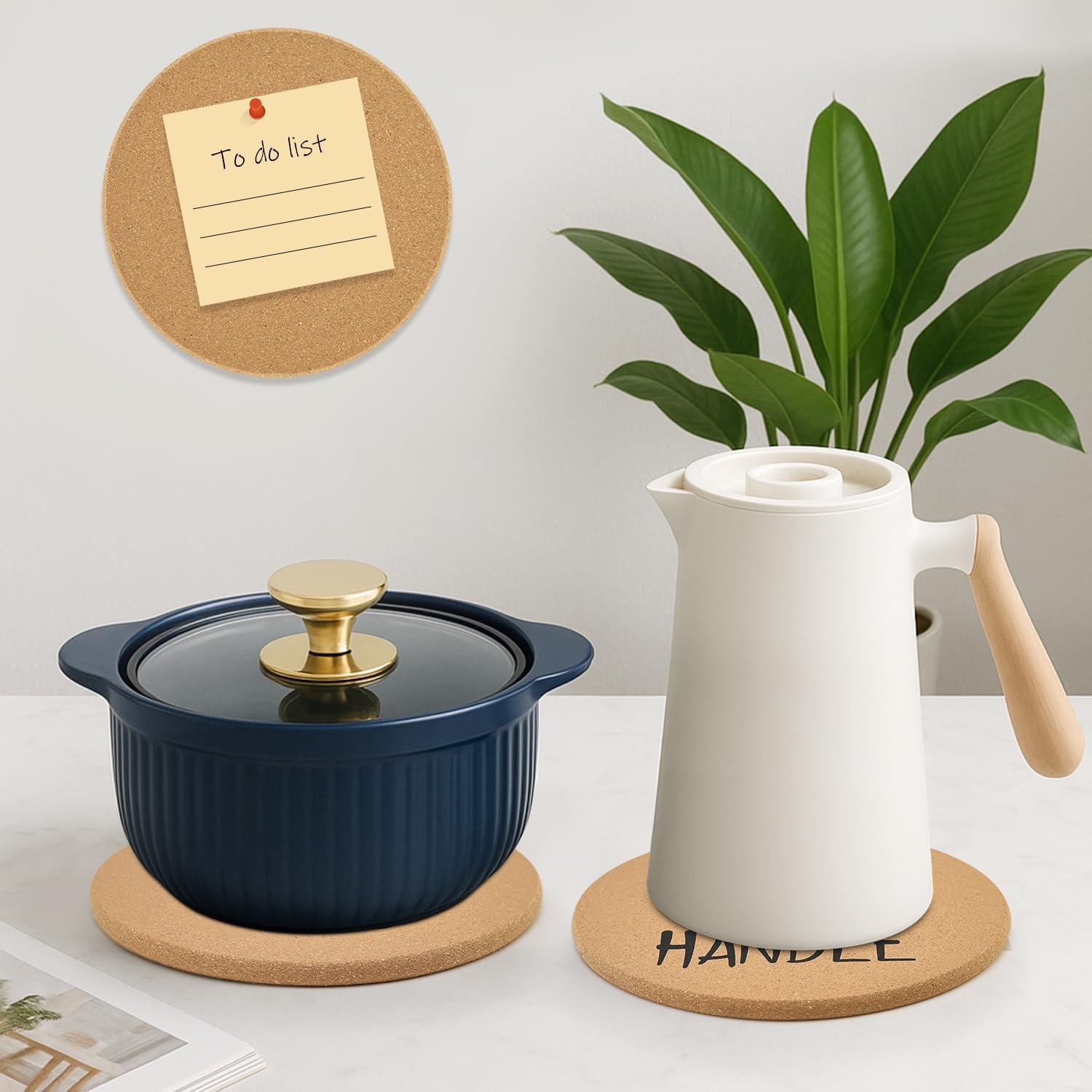 Juego de 4 Trivetes de Corcho Renawe Redondos 19.05 cm