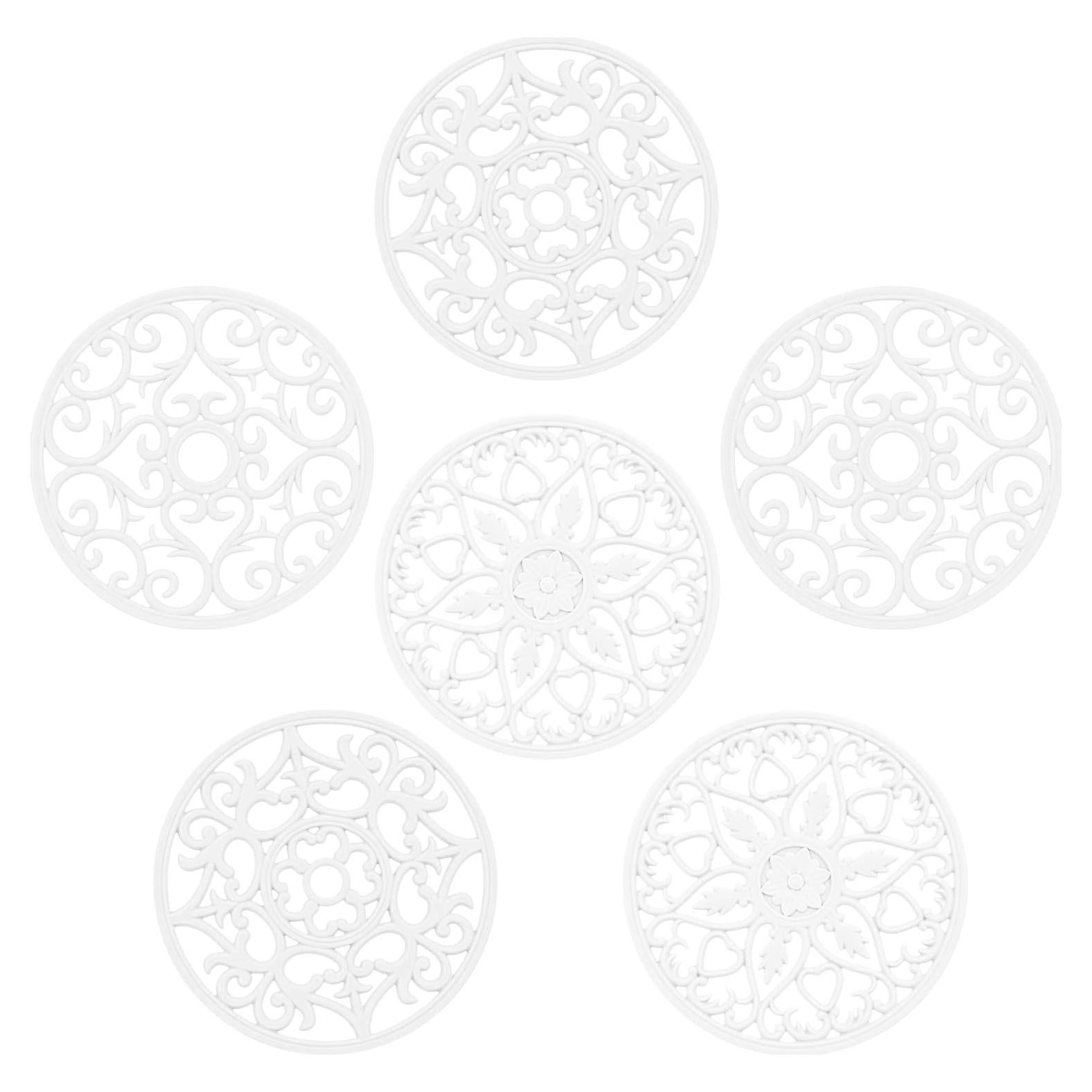 Trivetes de Silicona Kalsreui - Juego de 6, 20 cm, Blanco