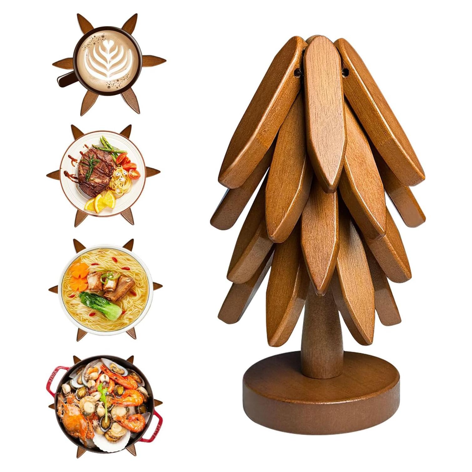 Trivetes de Madera en Forma de Árbol WOOWME - 3 Piezas