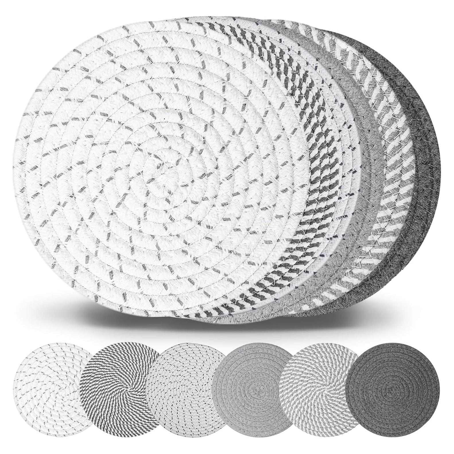 Set de 6 Trivets Redondos Billbotk de Algodón 25.4 cm