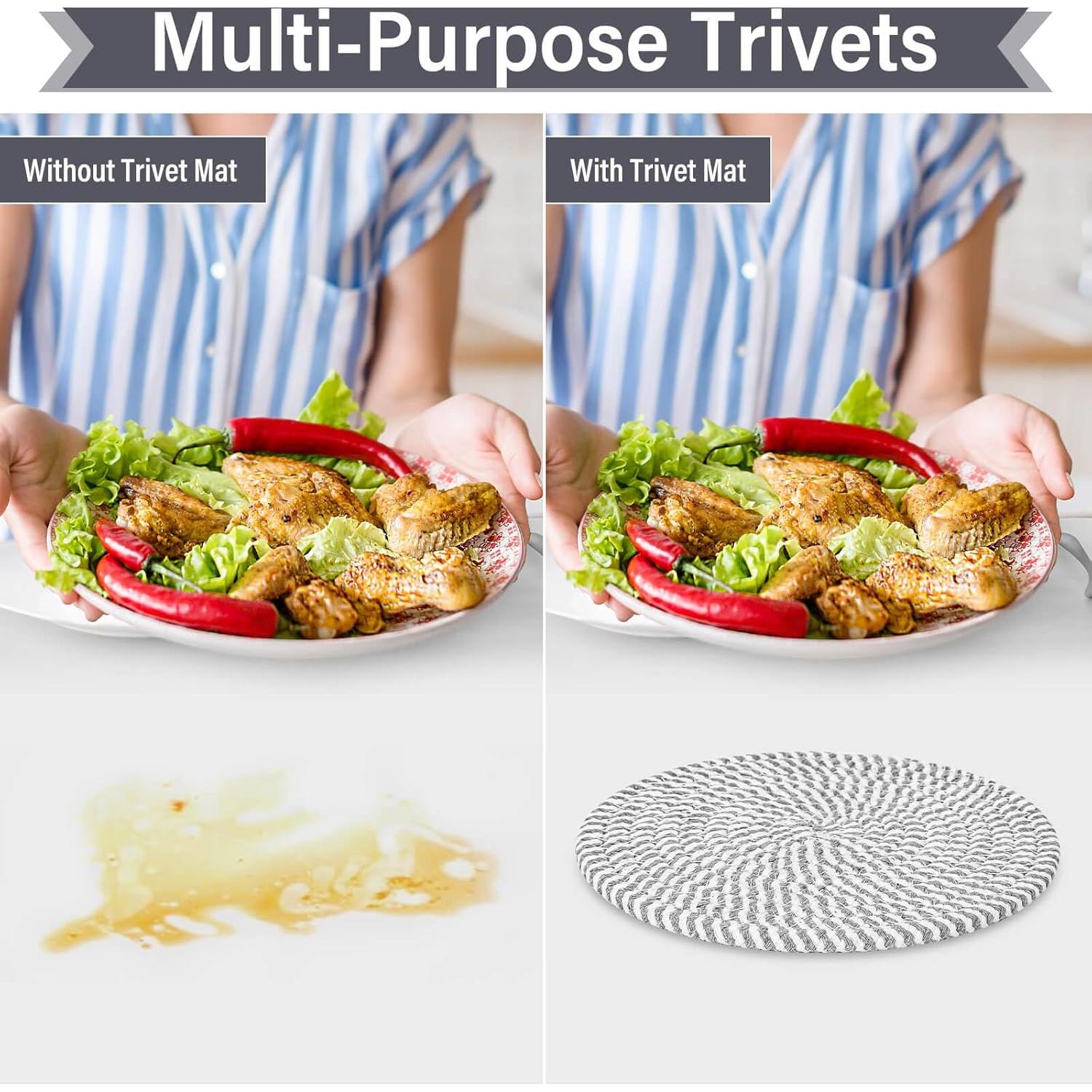 Set de 6 Trivets Redondos Billbotk de Algodón 25.4 cm