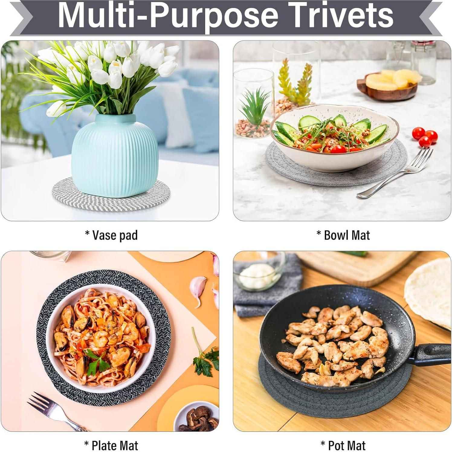 Set de 6 Trivets Redondos Billbotk de Algodón 25.4 cm