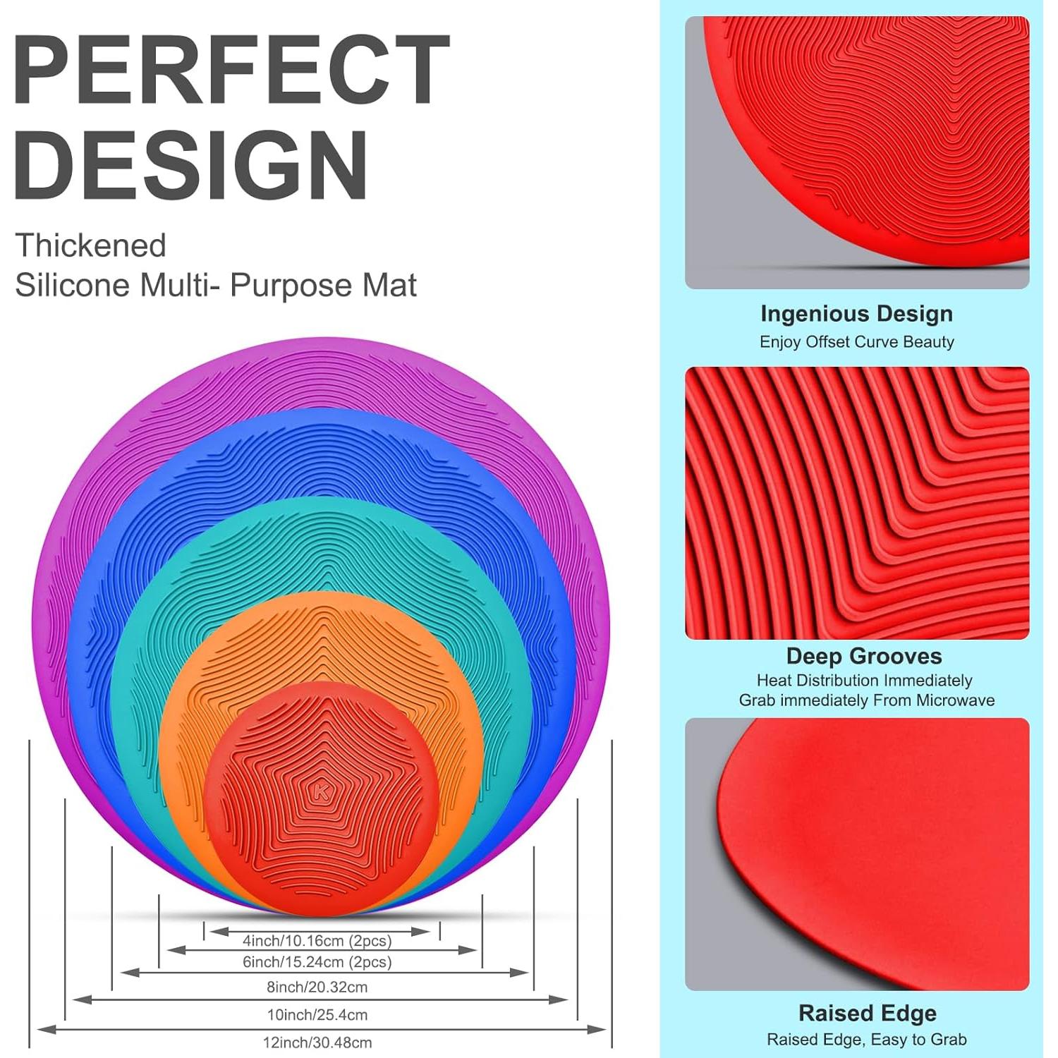 KooMall Alfombrilla Multiusos Silicona 5 Piezas 30 cm a 10 cm