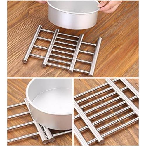 Trivet Ajustable Leoyoubei Acero Inoxidable Plata 2 Unidades