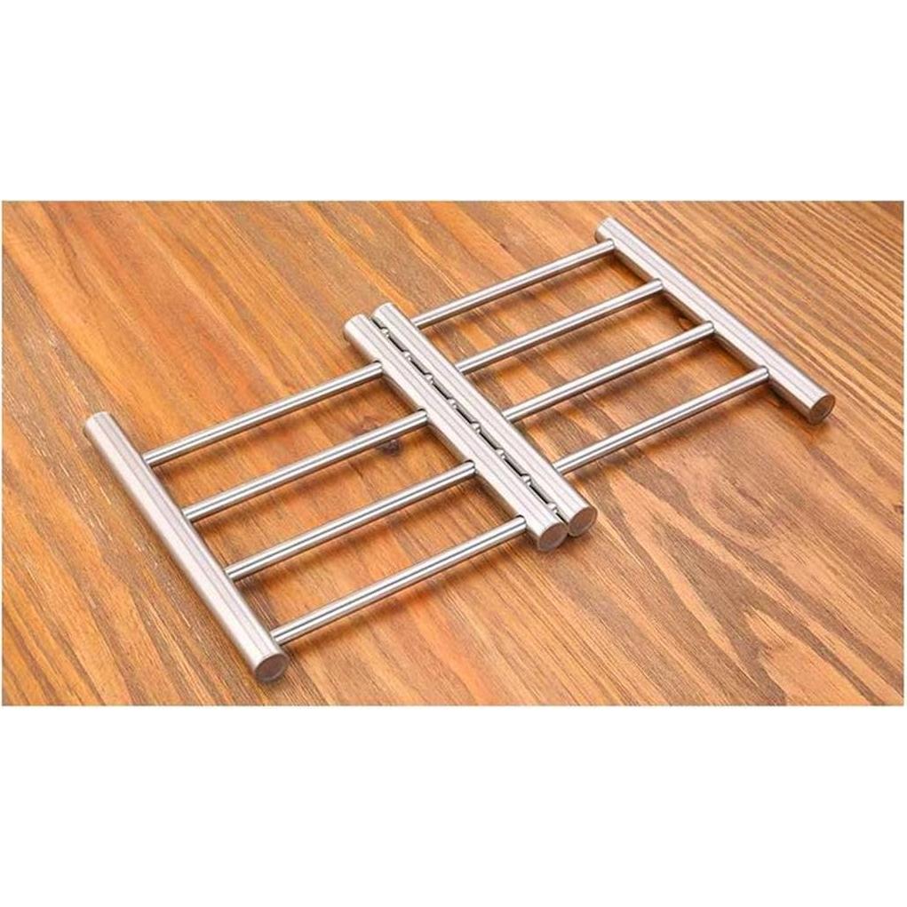 Trivet Ajustable Leoyoubei Acero Inoxidable Plata 2 Unidades