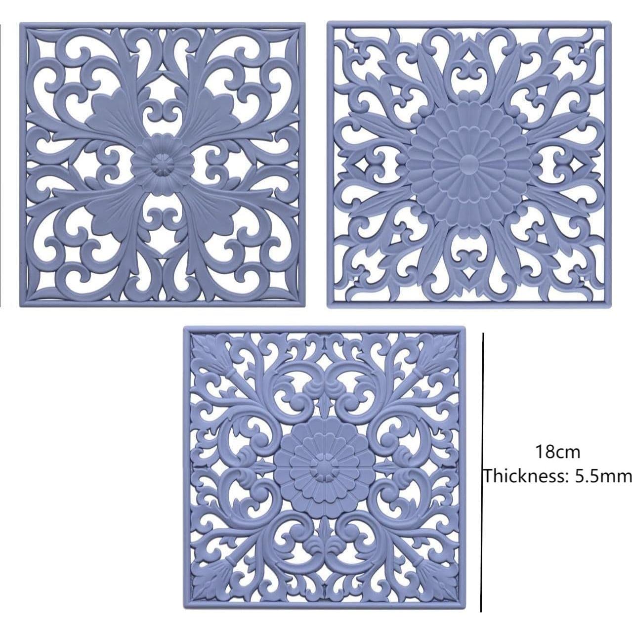 Trivetes de Silicona Smithcraft 3 Piezas Gris Antideslizante
