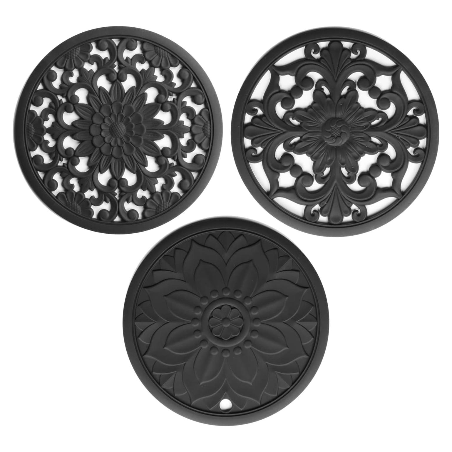 Mats de Silicona Hotsyang Antideslizantes 20cm - 3 Pcs Negros