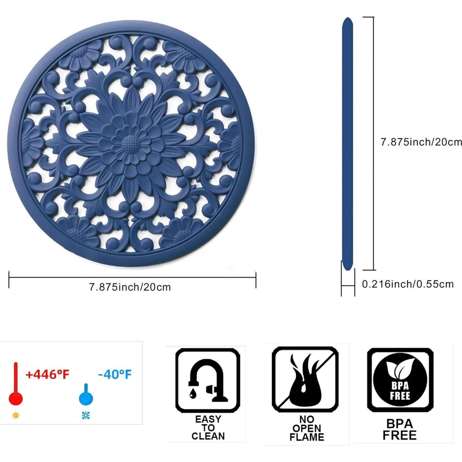 Mats de Silicona Hotsyang Antideslizantes 20cm - 3 Pcs Negros