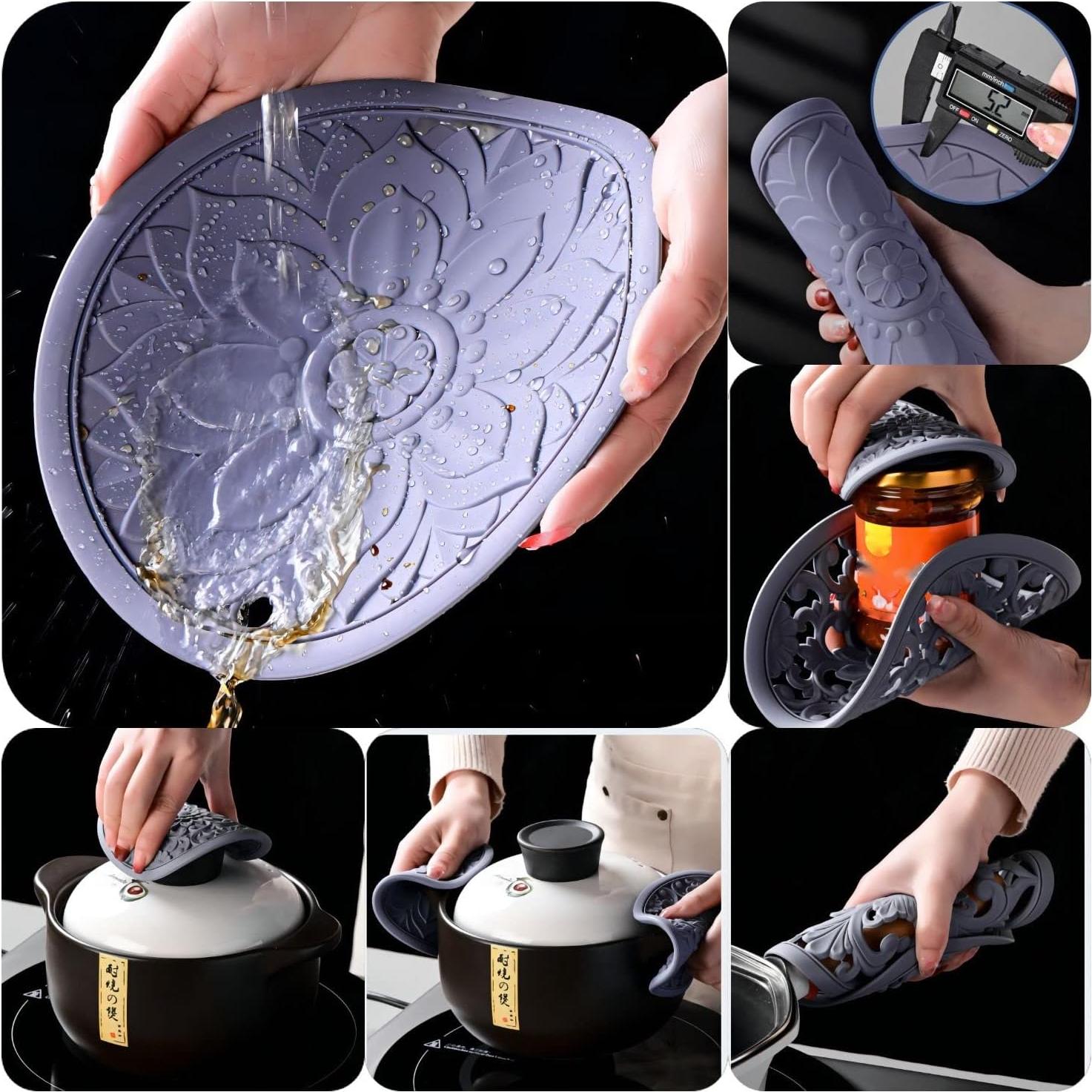 Mats de Silicona Hotsyang Antideslizantes 20cm - 3 Pcs Negros