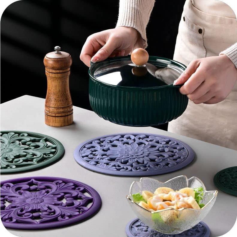 Mats de Silicona Hotsyang Antideslizantes 20cm - 3 Pcs Negros