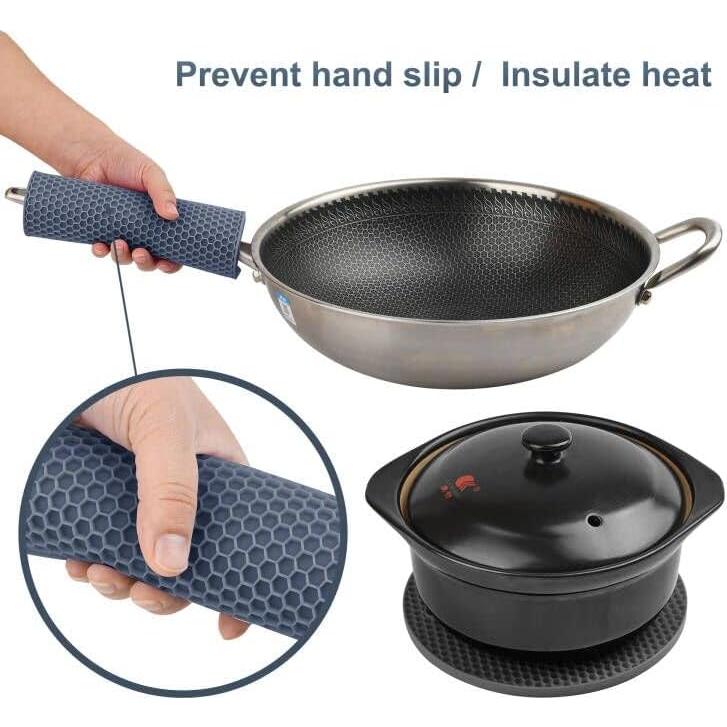 Trivetes de Silicona Hotsyang 6pcs Cuadrados Gris Oscuro