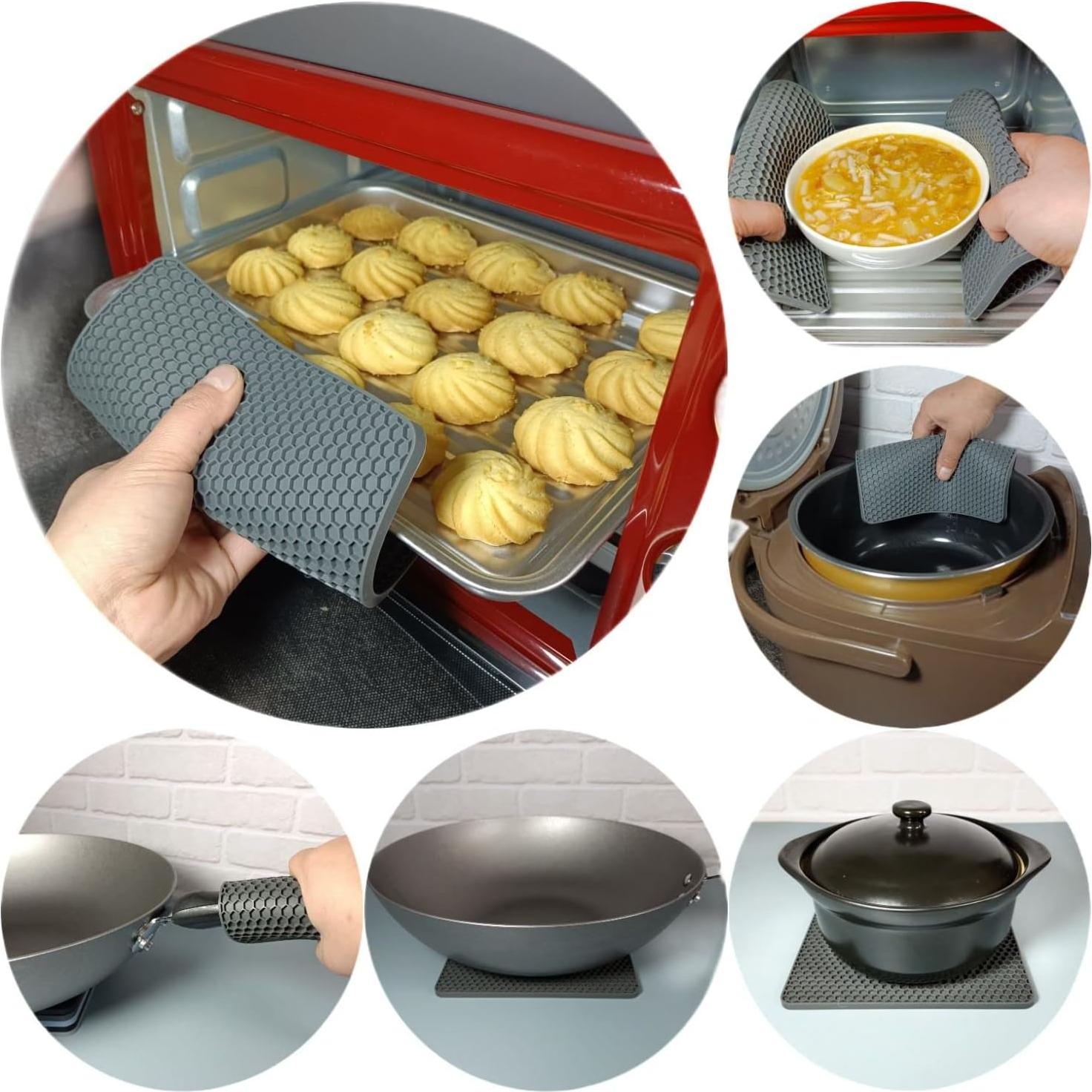 Trivetes de Silicona Hotsyang 6pcs Cuadrados Gris Oscuro