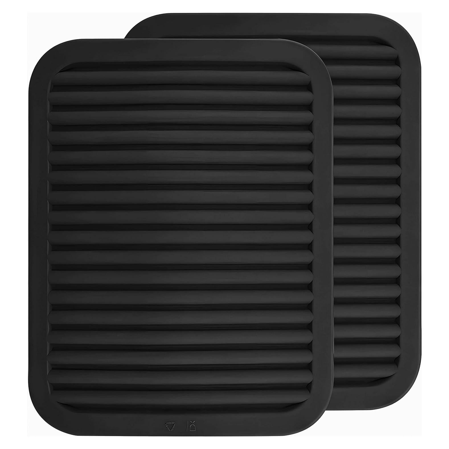 Juego de 2 Trivets de Silicona SUNMVEHOT 22.86x30.48cm Negro