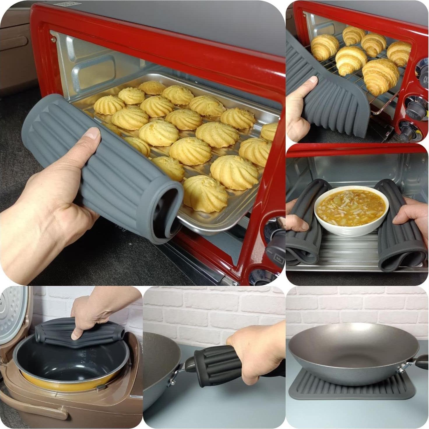 Juego de 2 Trivets de Silicona SUNMVEHOT 22.86x30.48cm Negro