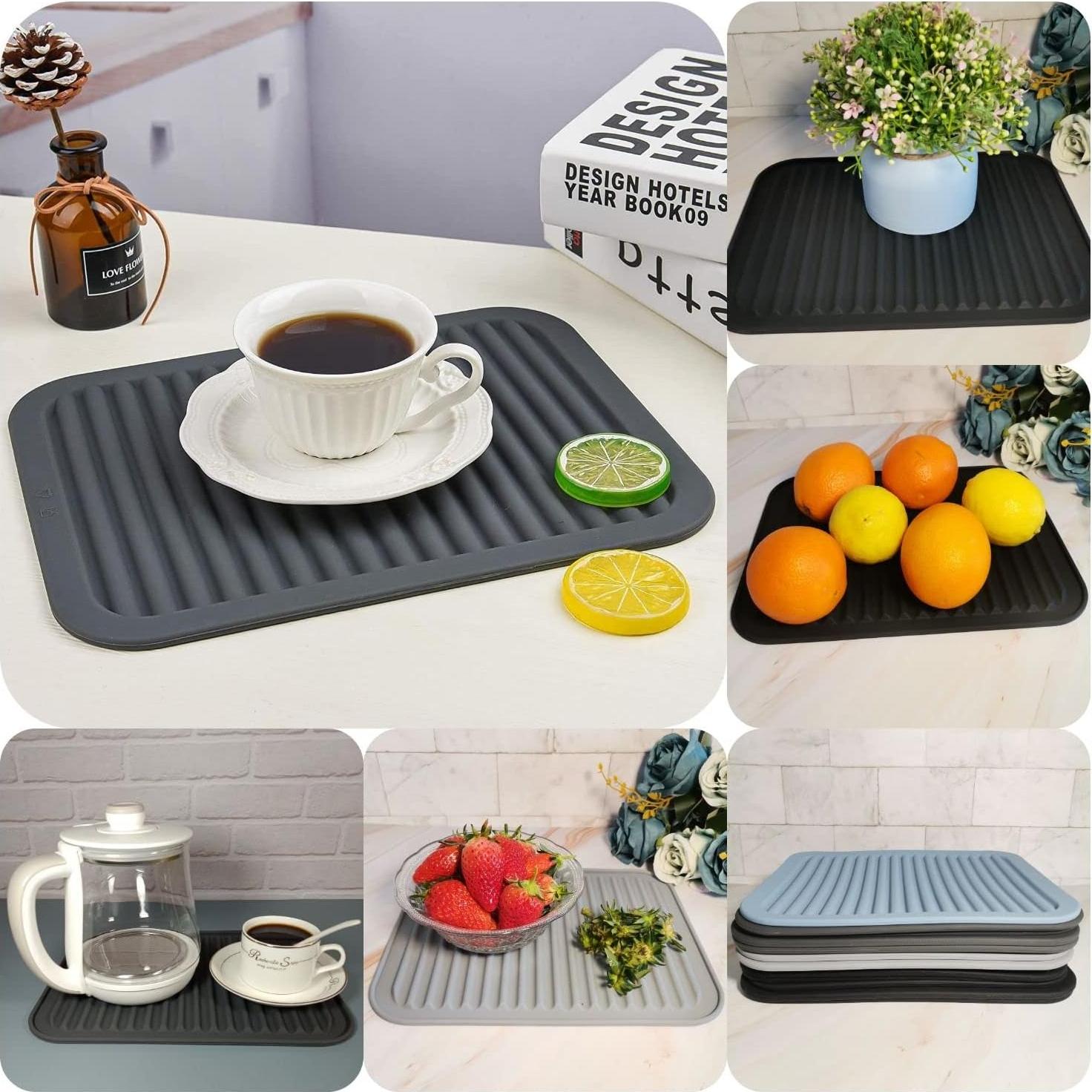 Juego de 2 Trivets de Silicona SUNMVEHOT 22.86x30.48cm Negro