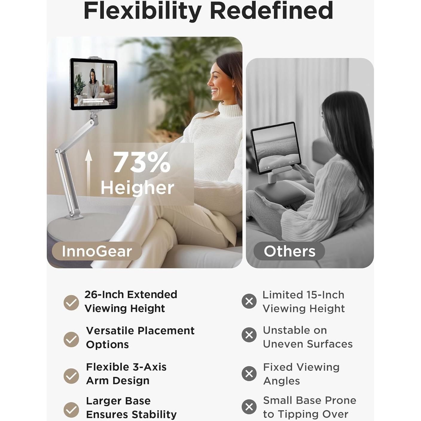 Soporte de Almohada InnoGear para Tabletas 360° Ajustable 1.57 kg