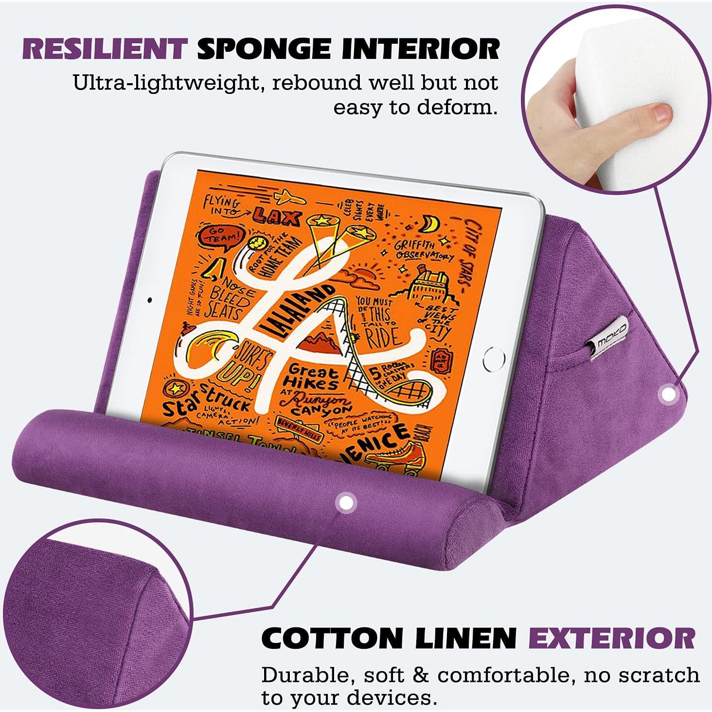 Soporte de almohada para tablet MoKo - Compatible hasta 27.94 cm