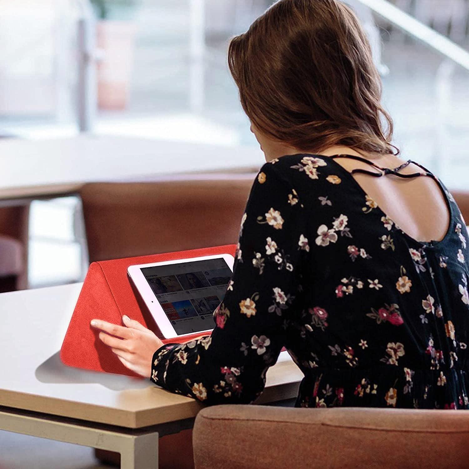 Soporte de Tableta BZVV Rojo con Almohada Ajustable 3 Ángulos