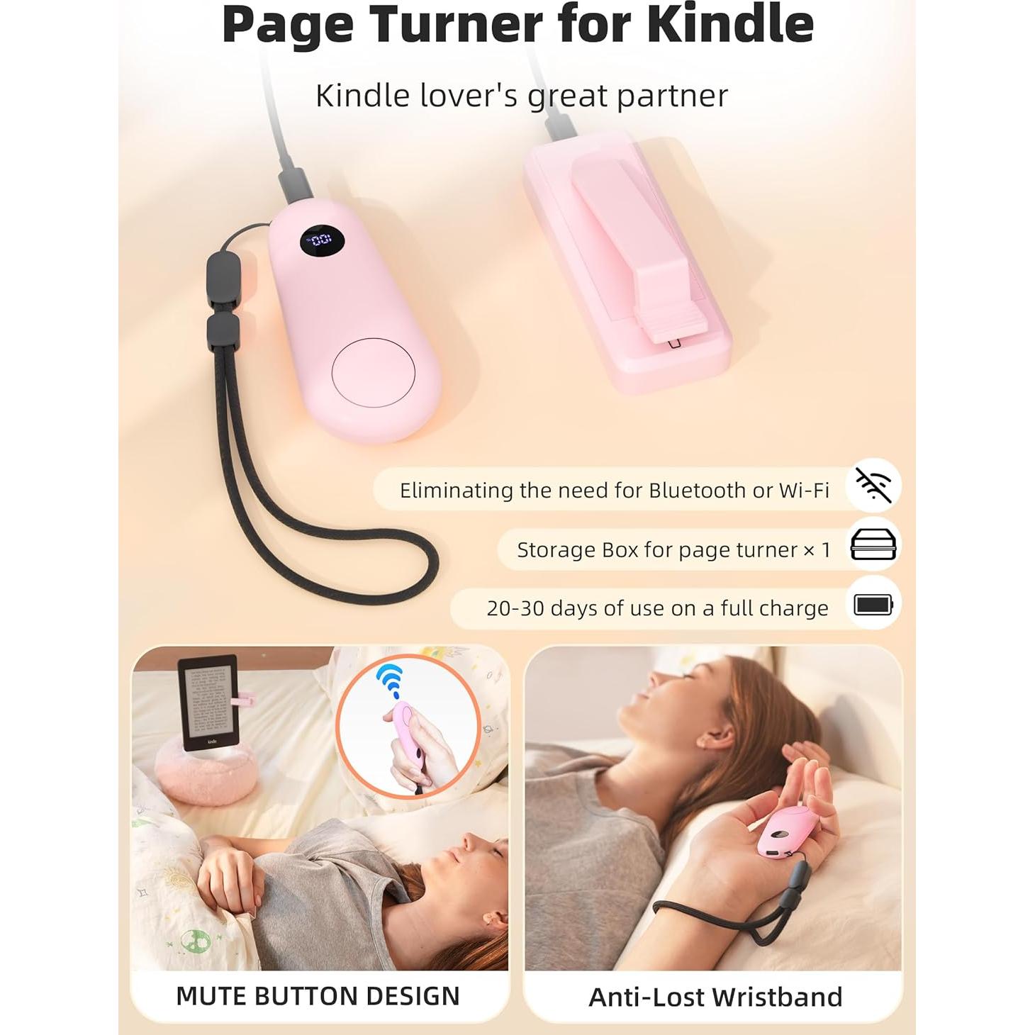 Soporte Magnético para Kindle y Teléfonos Rosa - Ajustable 360°