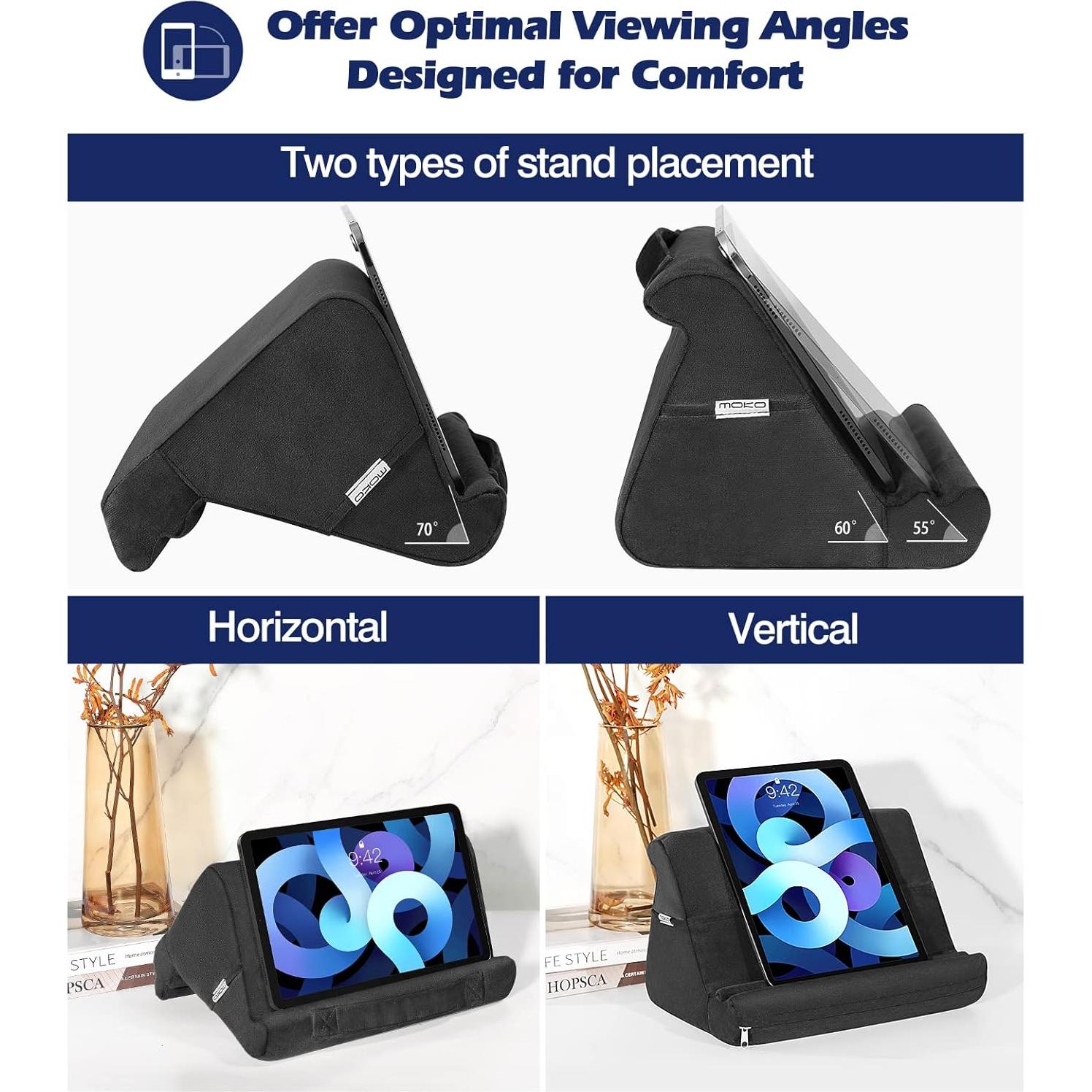 Soporte de Almohada para Tableta MoKo Negro 28.54x22.19 cm