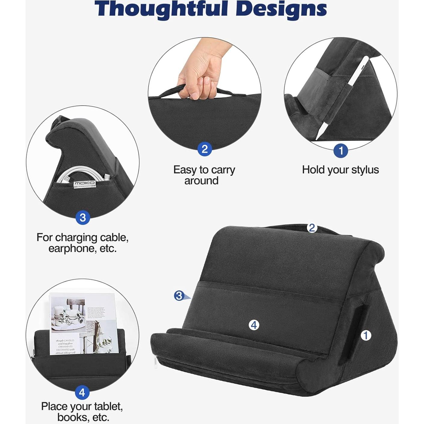 Soporte de Almohada para Tableta MoKo Negro 28.54x22.19 cm