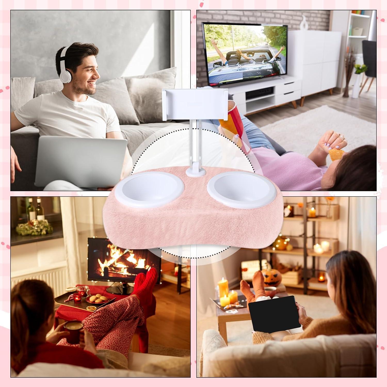 Soporte de Almohada Ajustable Wovnet para Tablet y Snacks Rosa