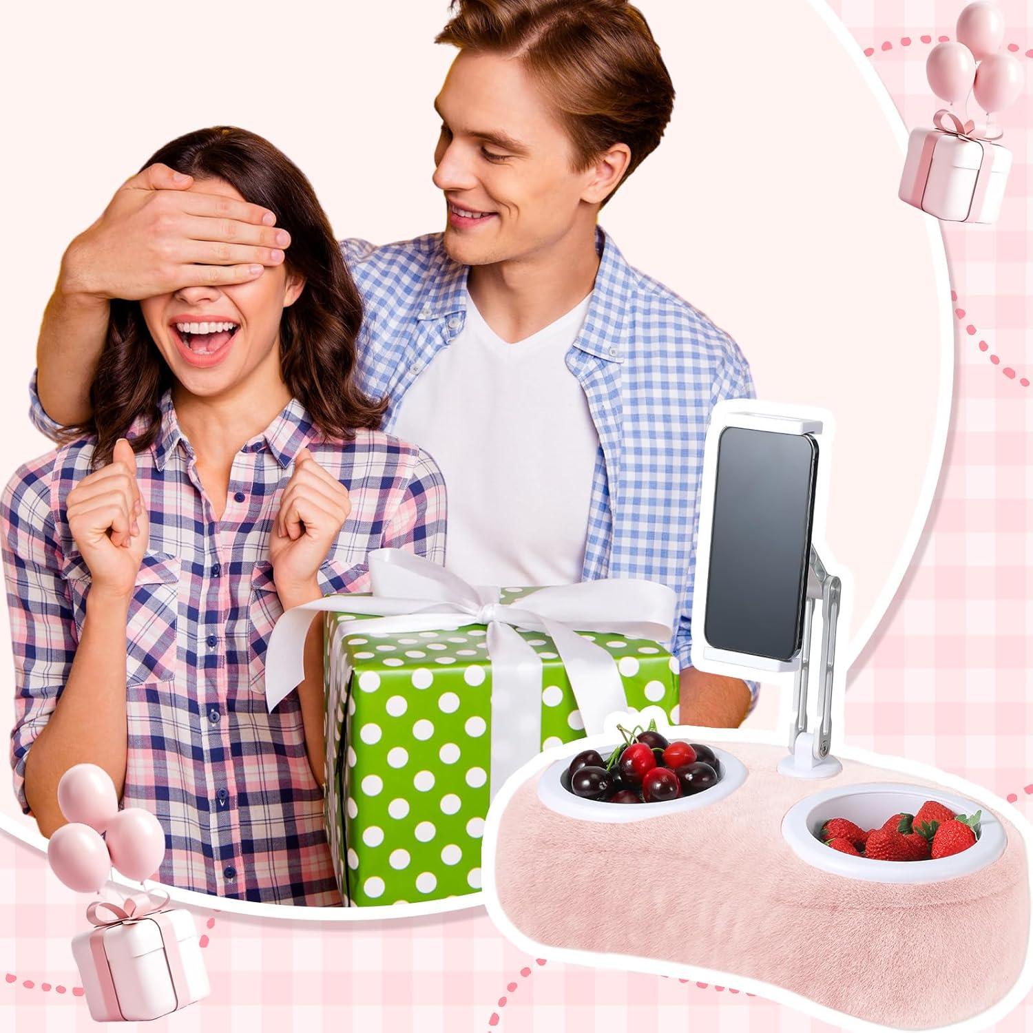 Soporte de Almohada Ajustable Wovnet para Tablet y Snacks Rosa