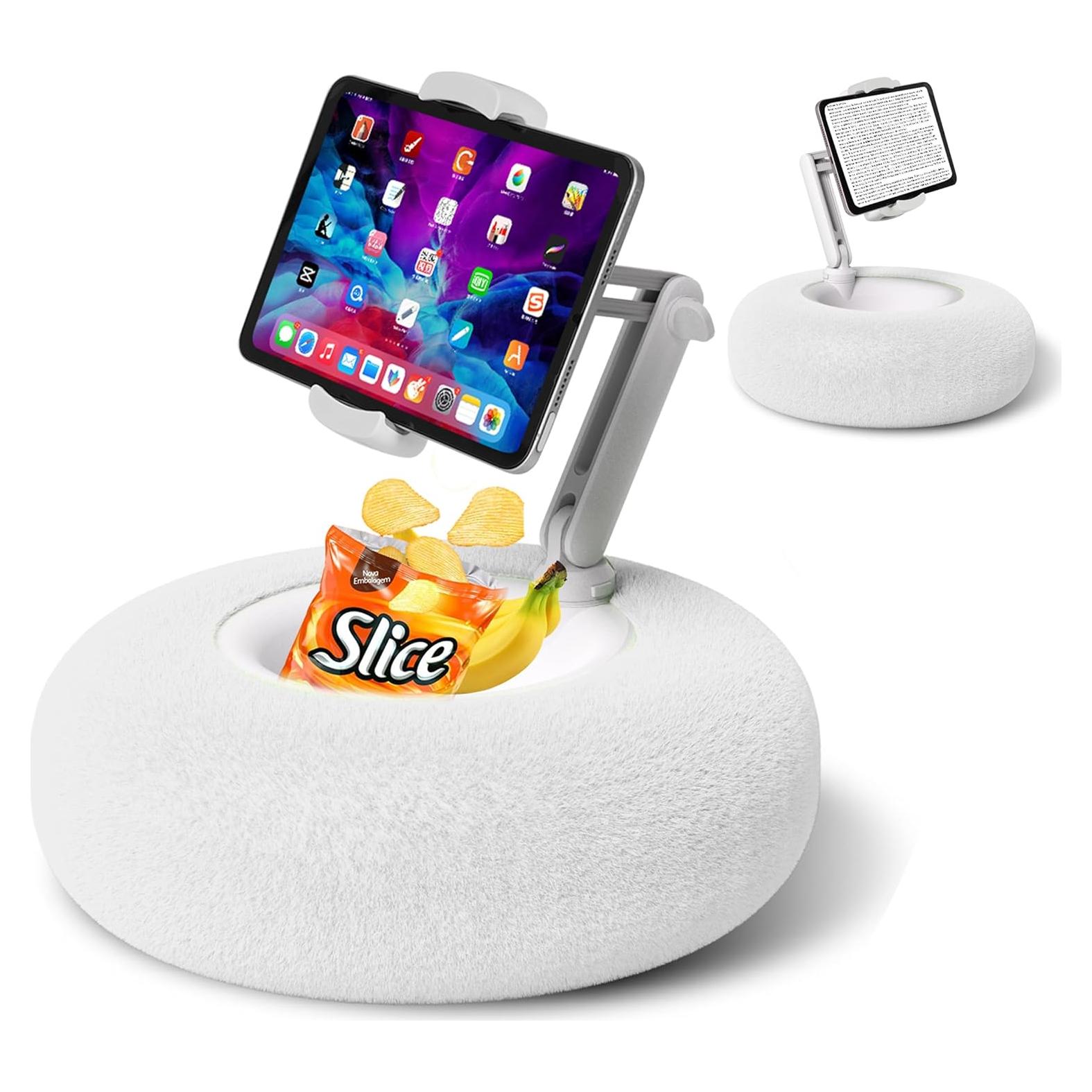 Soporte de Almohada para Tableta y Snacks Debtrop Blanco