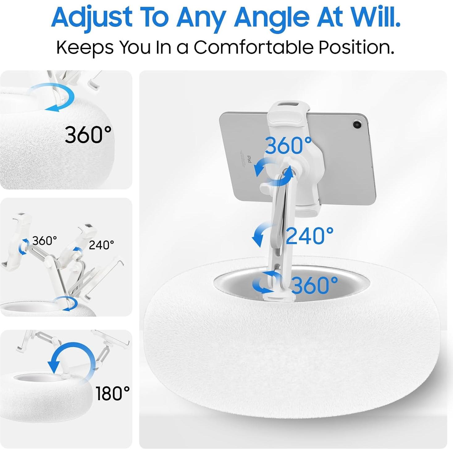 Soporte de Almohada para Tableta y Snacks Debtrop Blanco