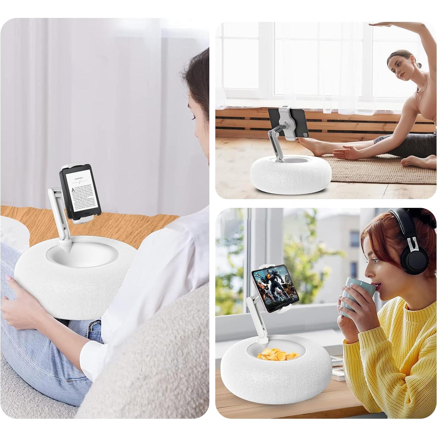 Soporte de Almohada para Tableta y Snacks Debtrop Blanco