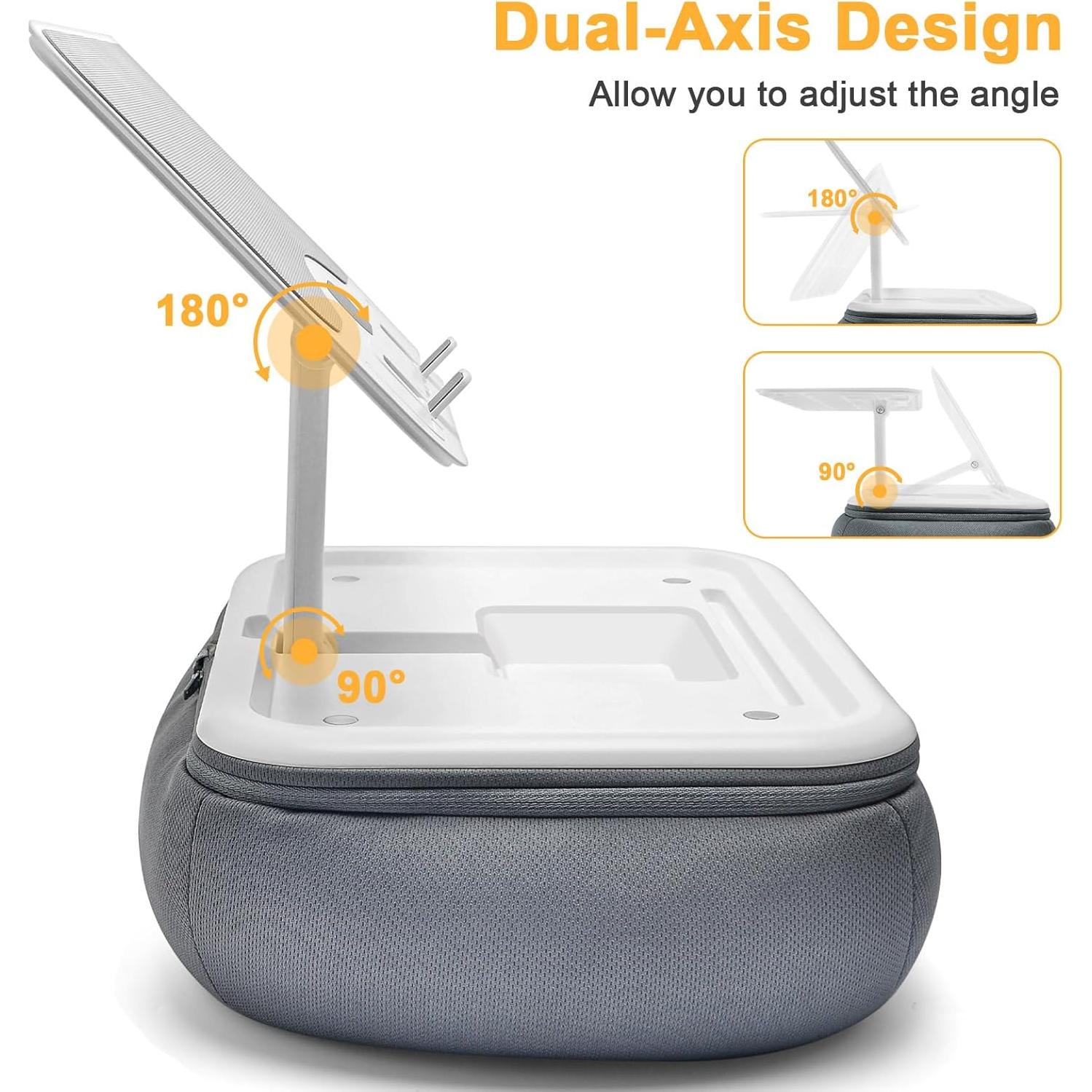 Soporte de Almohada para Tabletas Wishfly Gris Ajustable 12-33 cm