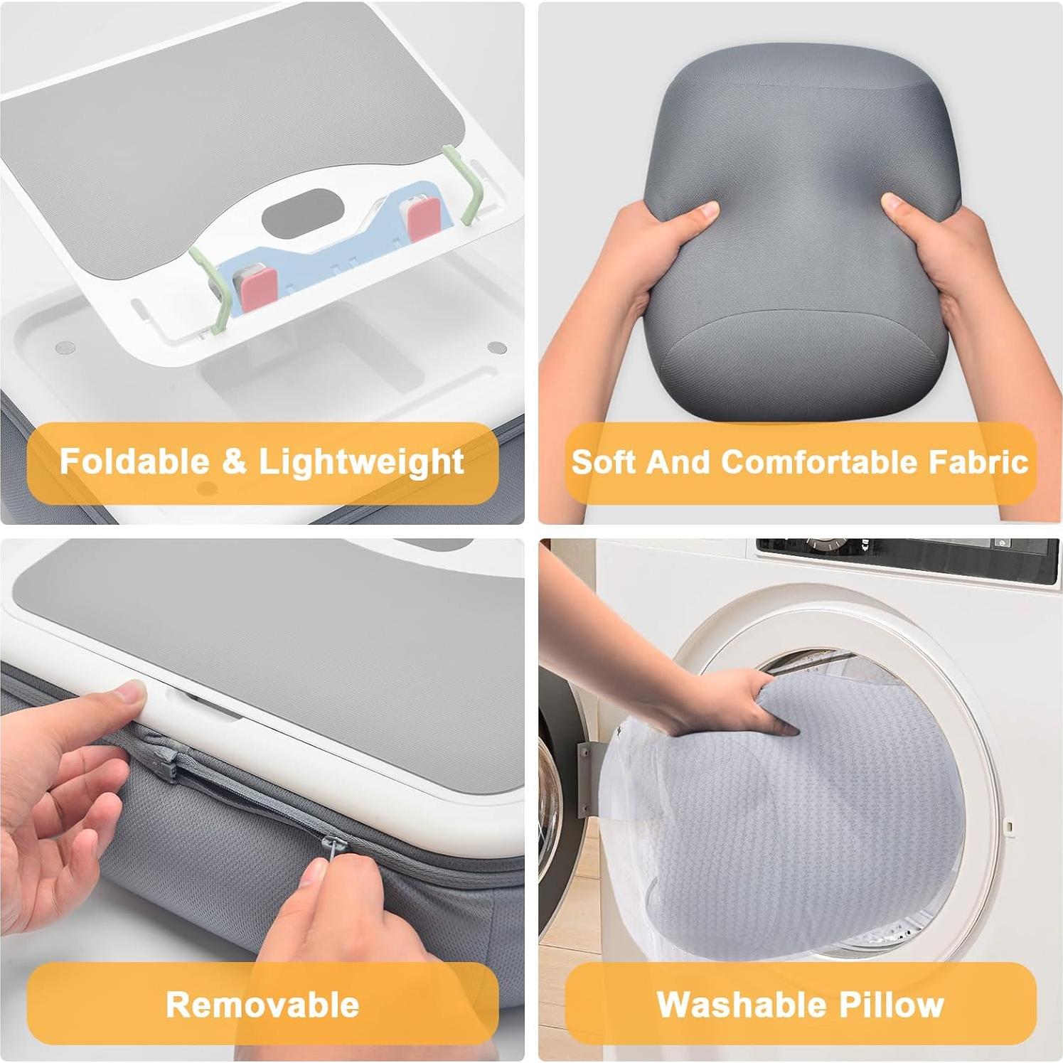 Soporte de Almohada para Tabletas Wishfly Gris Ajustable 12-33 cm