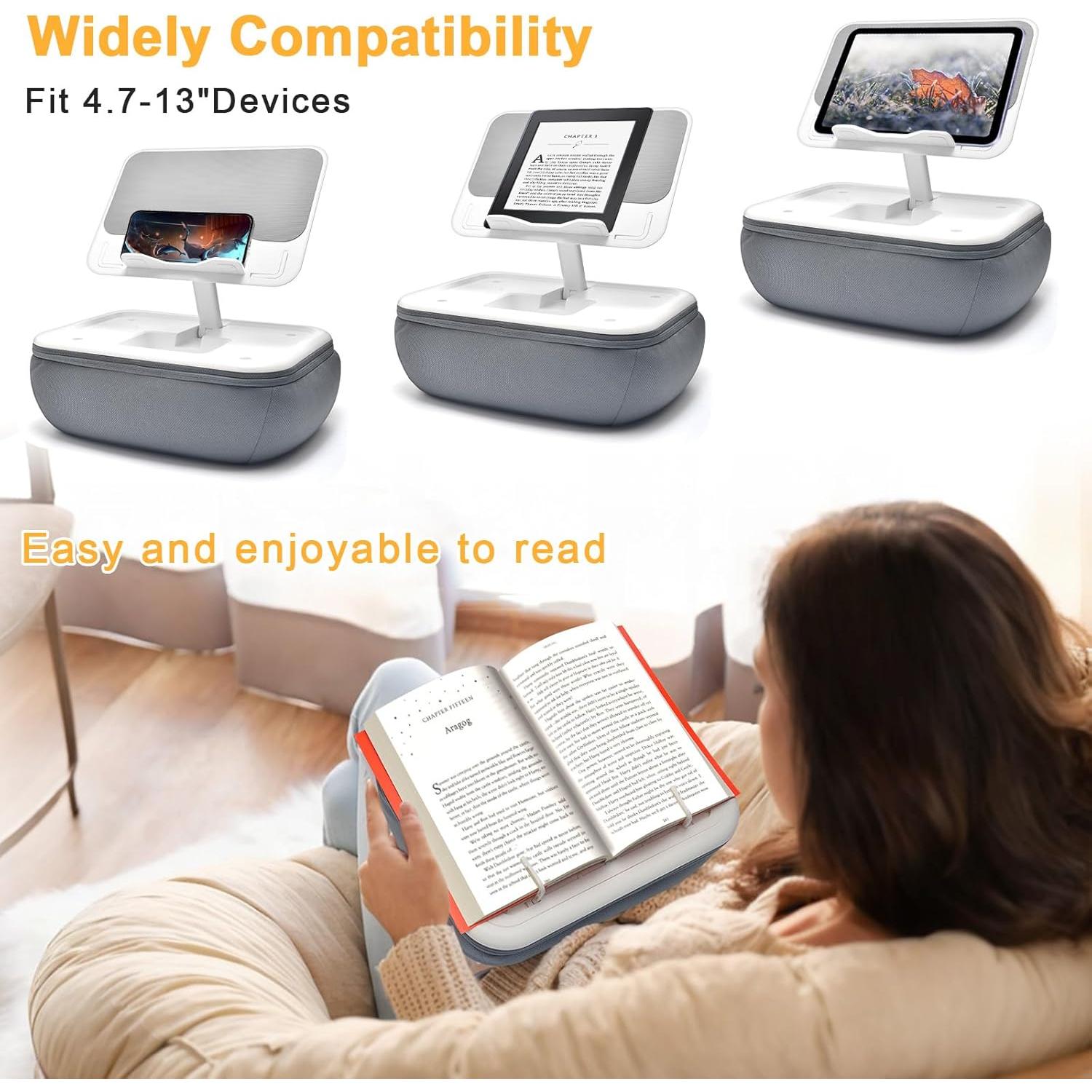 Soporte de Almohada para Tabletas Wishfly Gris Ajustable 12-33 cm